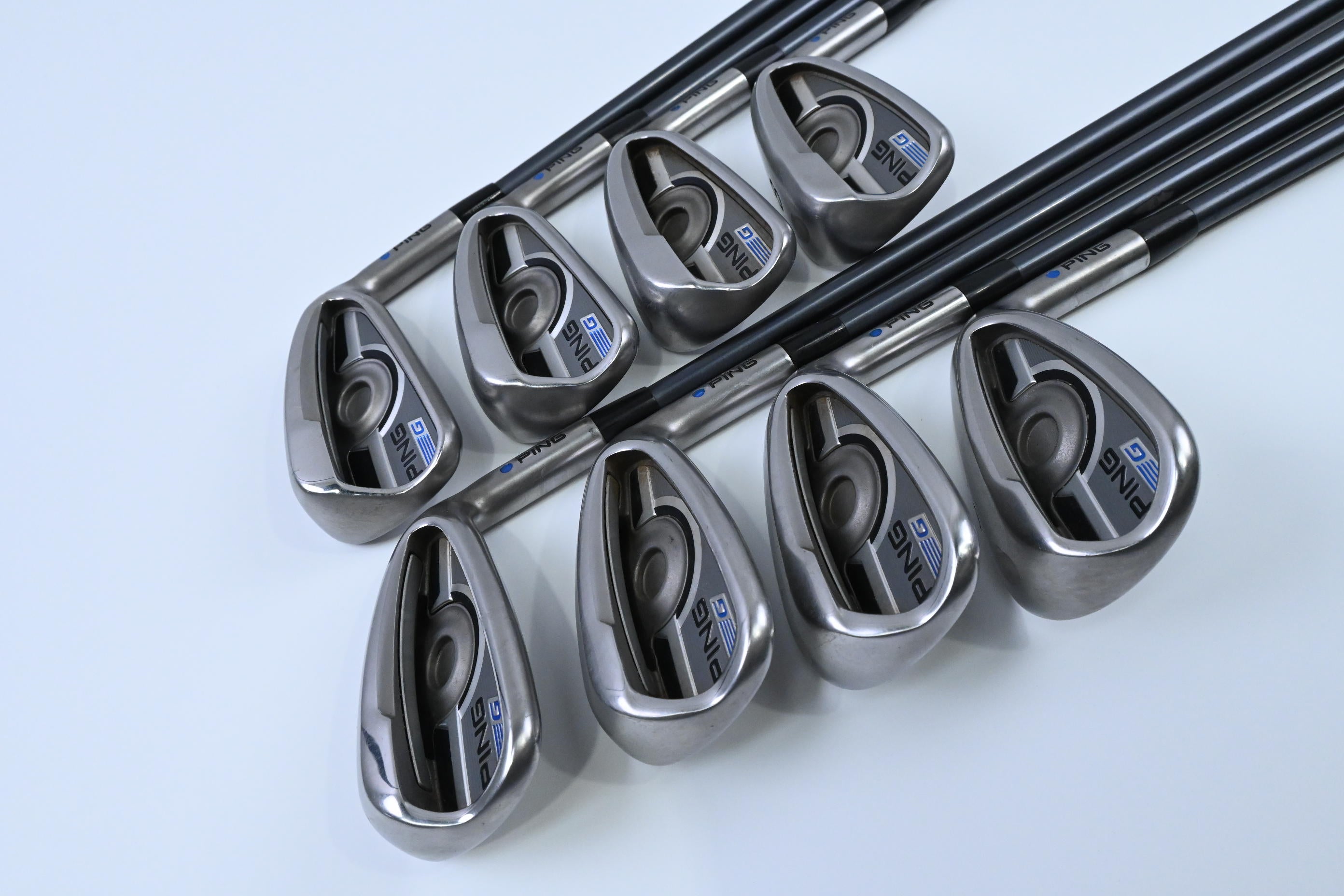 Ping G Series Irons / 5-PW+UW+SW / Blue Dot / Senior Flex Ping CFS 65 Shafts
