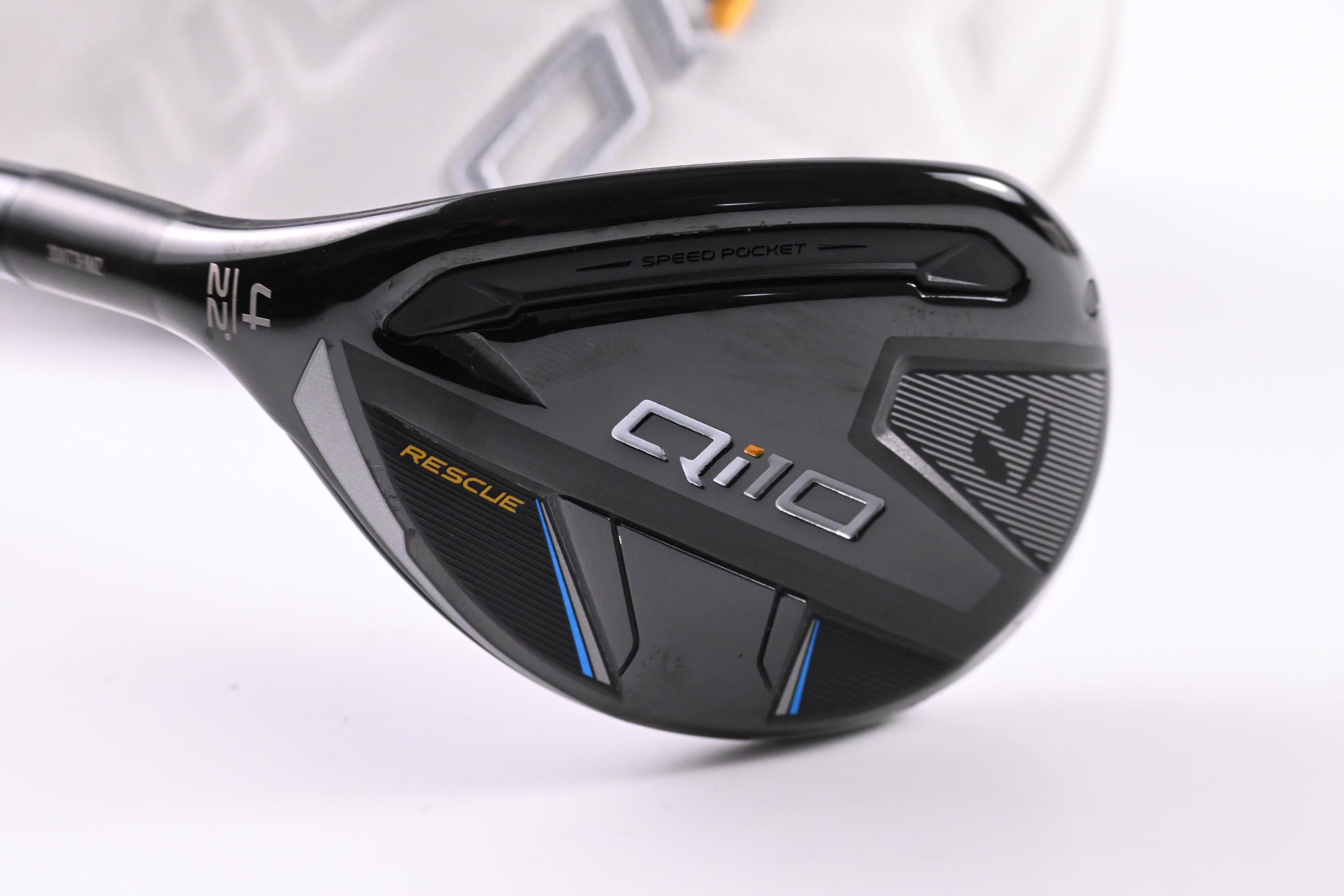 Left Hand Taylormade Qi10 #4 Hybrid / 22 Degree / Stiff Flex Ventus TR Blue 7