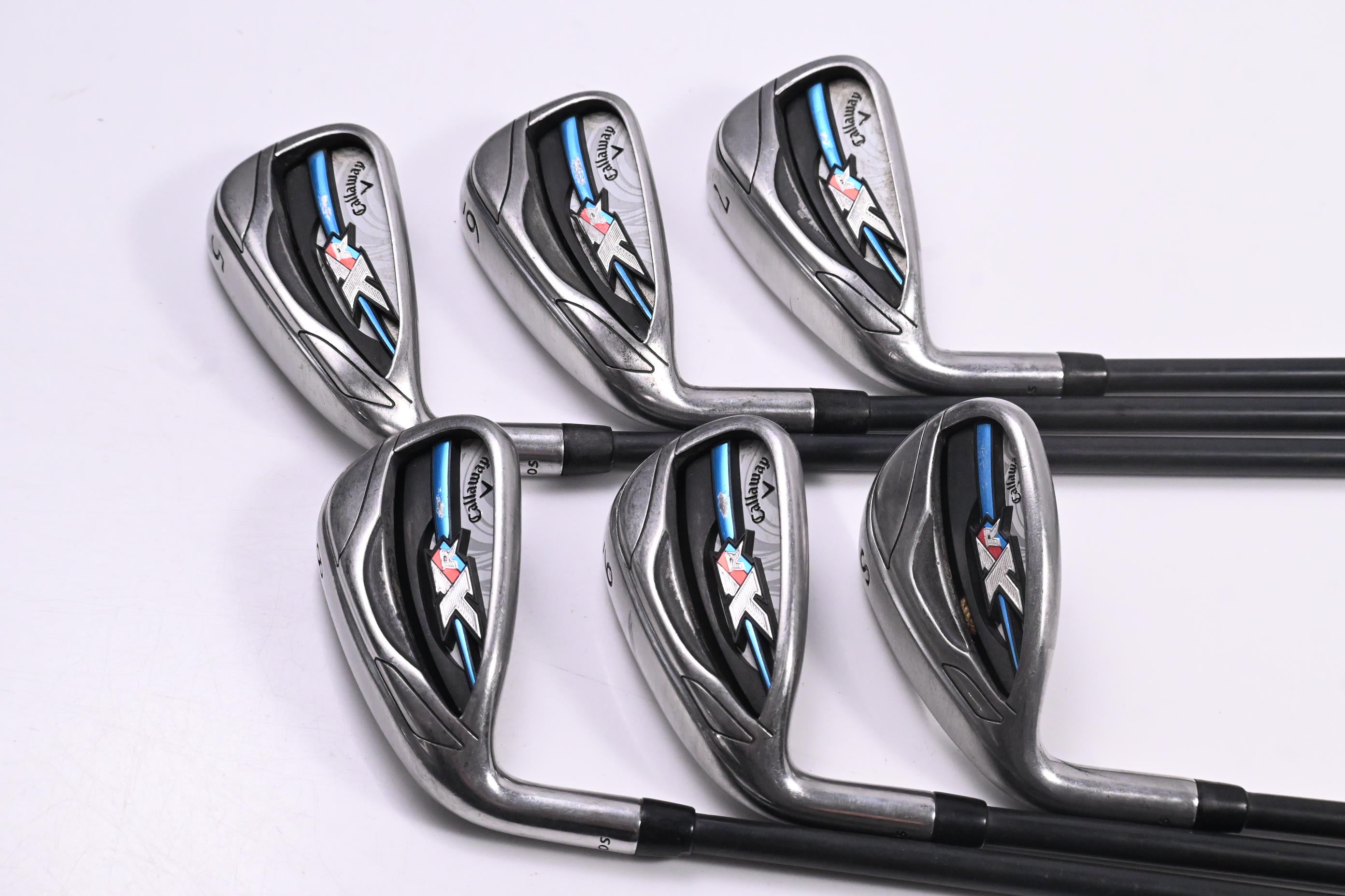Left Hand Ladies Callaway XR OS Irons / 5-9I+SW / Ladies Flex Bassara 50 Shaft