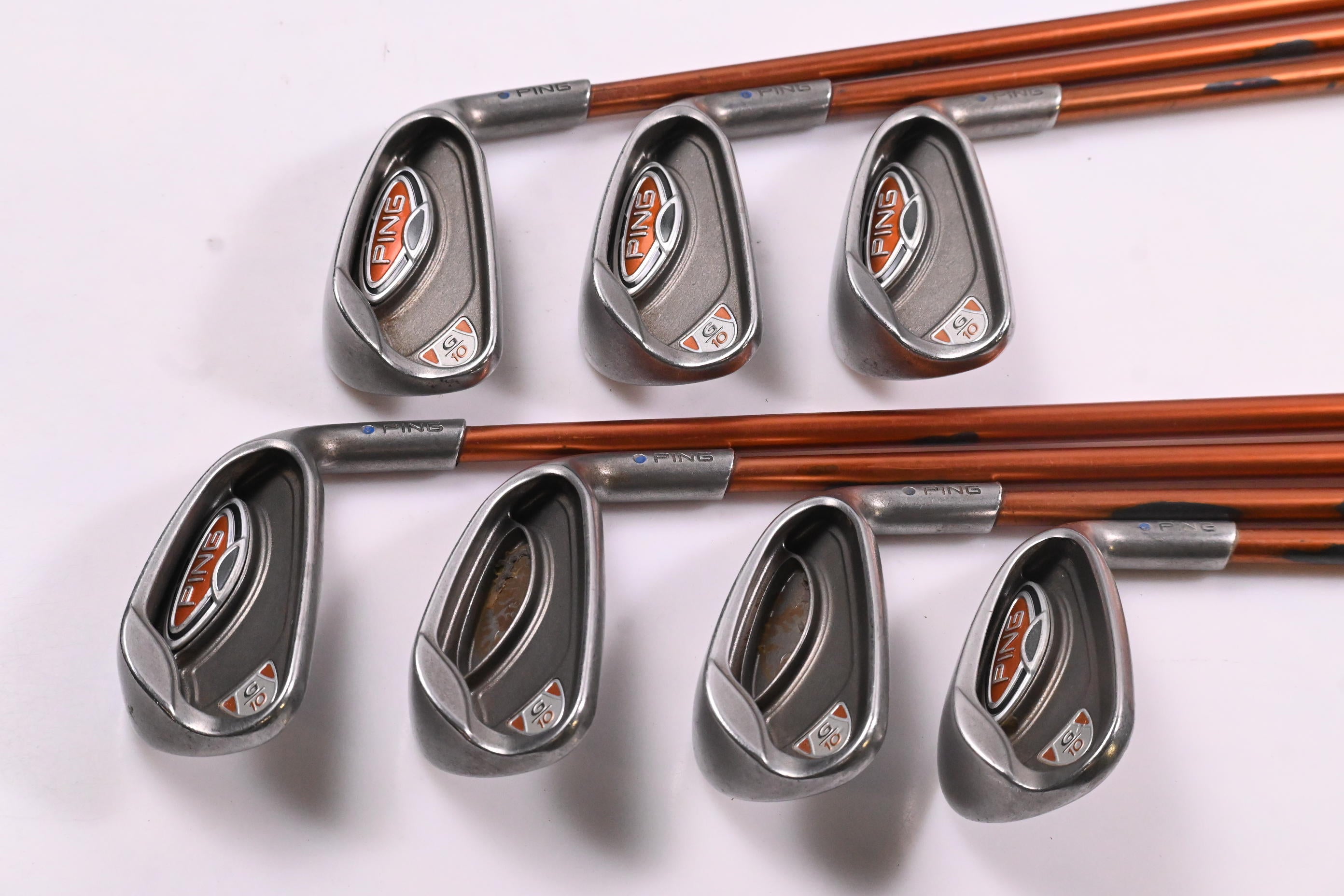 Ping G10 Irons / 5-PW+SW / Blue Dot / Regular Flex Ping TFC 129 Shafts