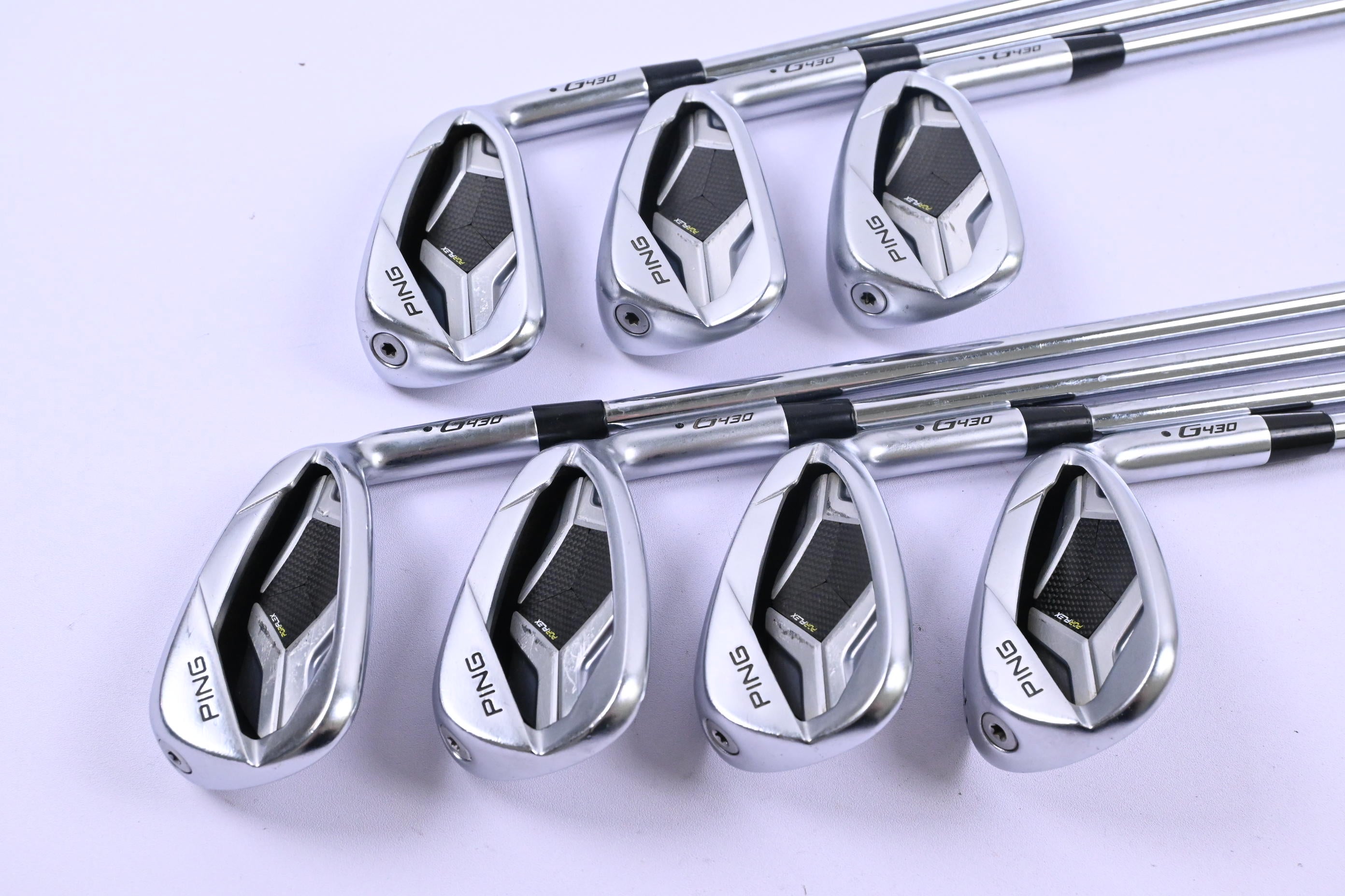 Ping G430 Irons / 6-PW+GW+SW / Black Dot / Regular Flex Ping AWT 2.0 Shafts