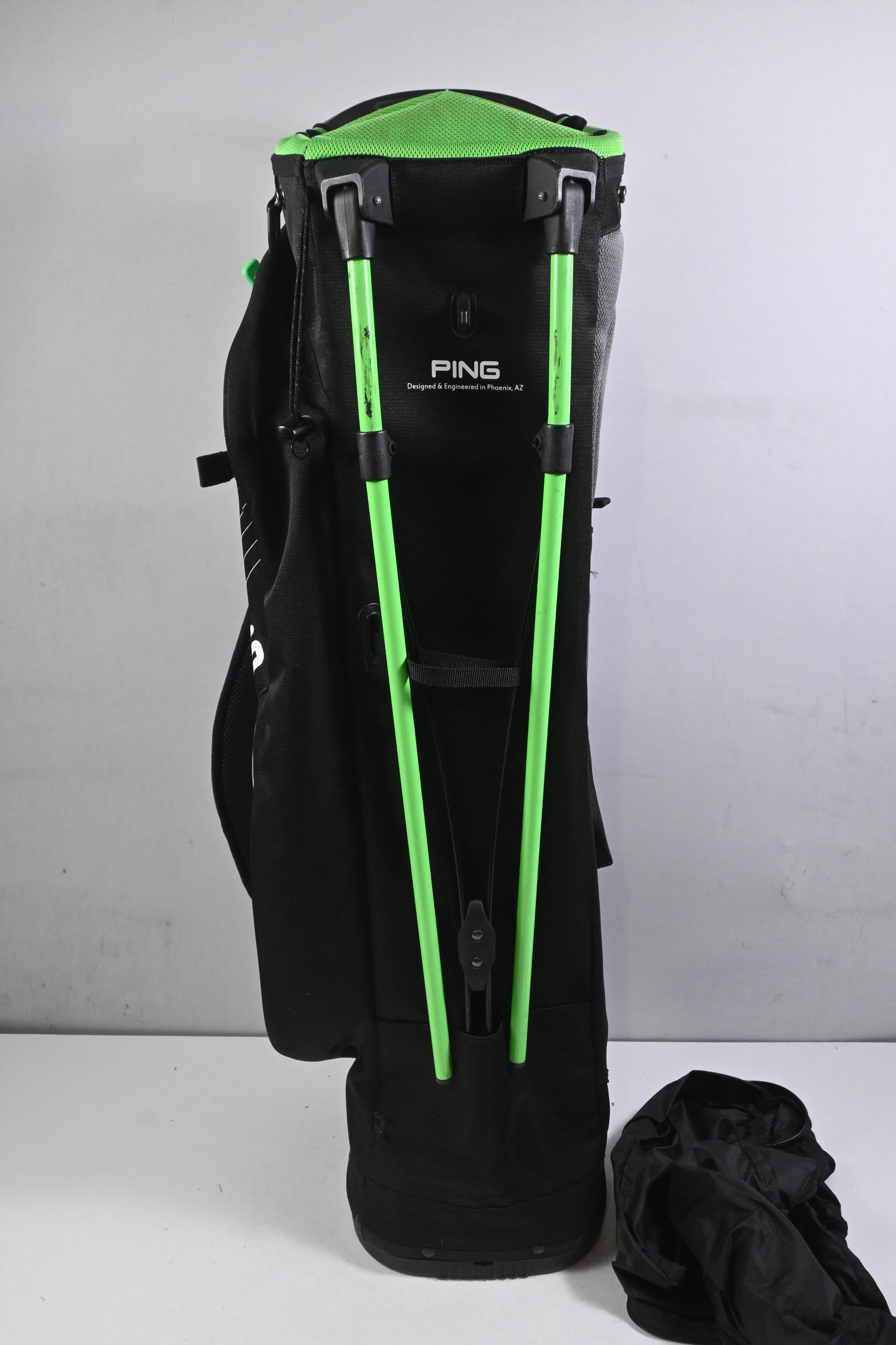 Junior Ping Hoofer Prodi G Stand Bag / 4-Way Divider / Black, Grey & Green