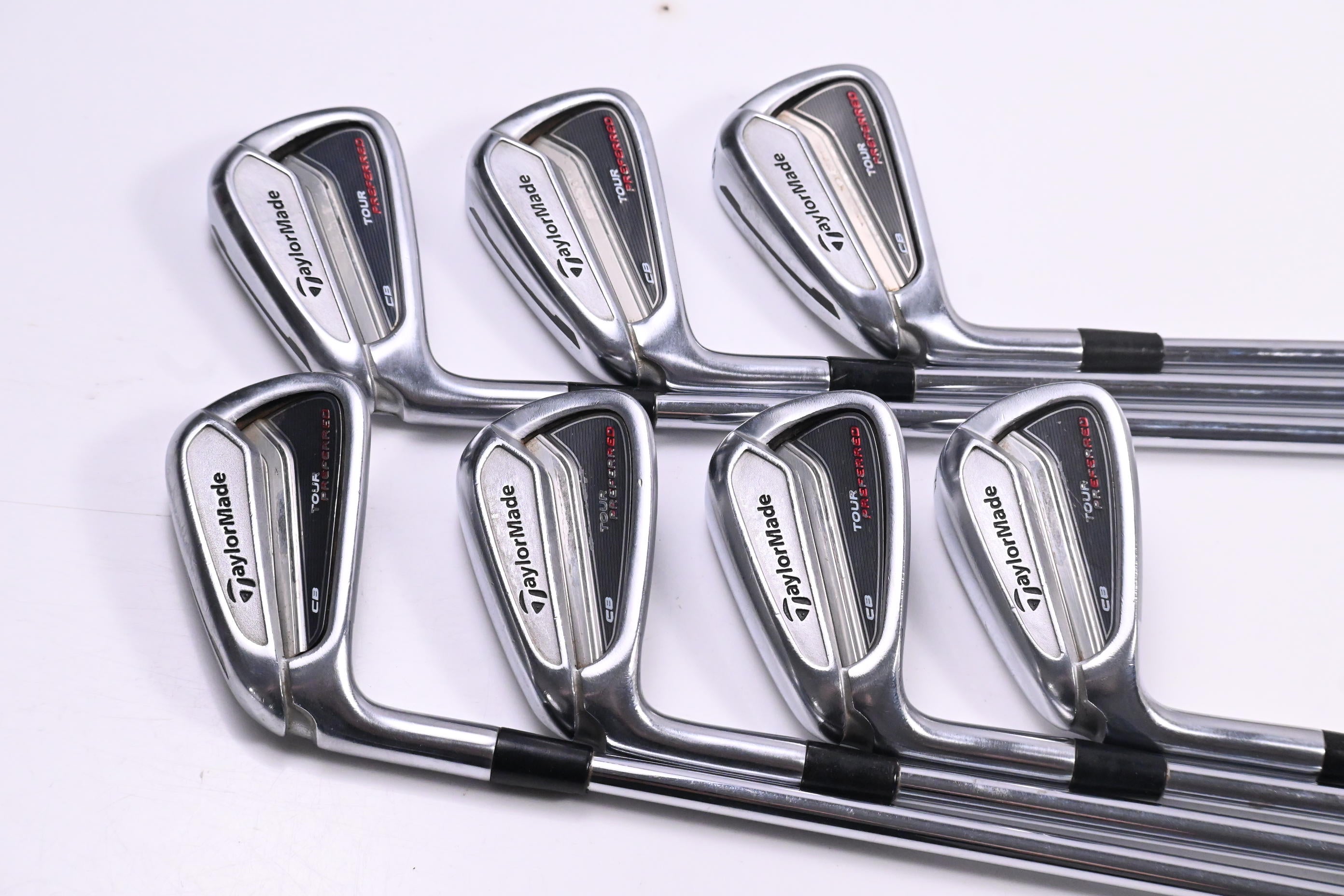 Left Hand Taylormade Tour Preferred CB 2014 Irons / 4-PW / Regular Flex Shafts