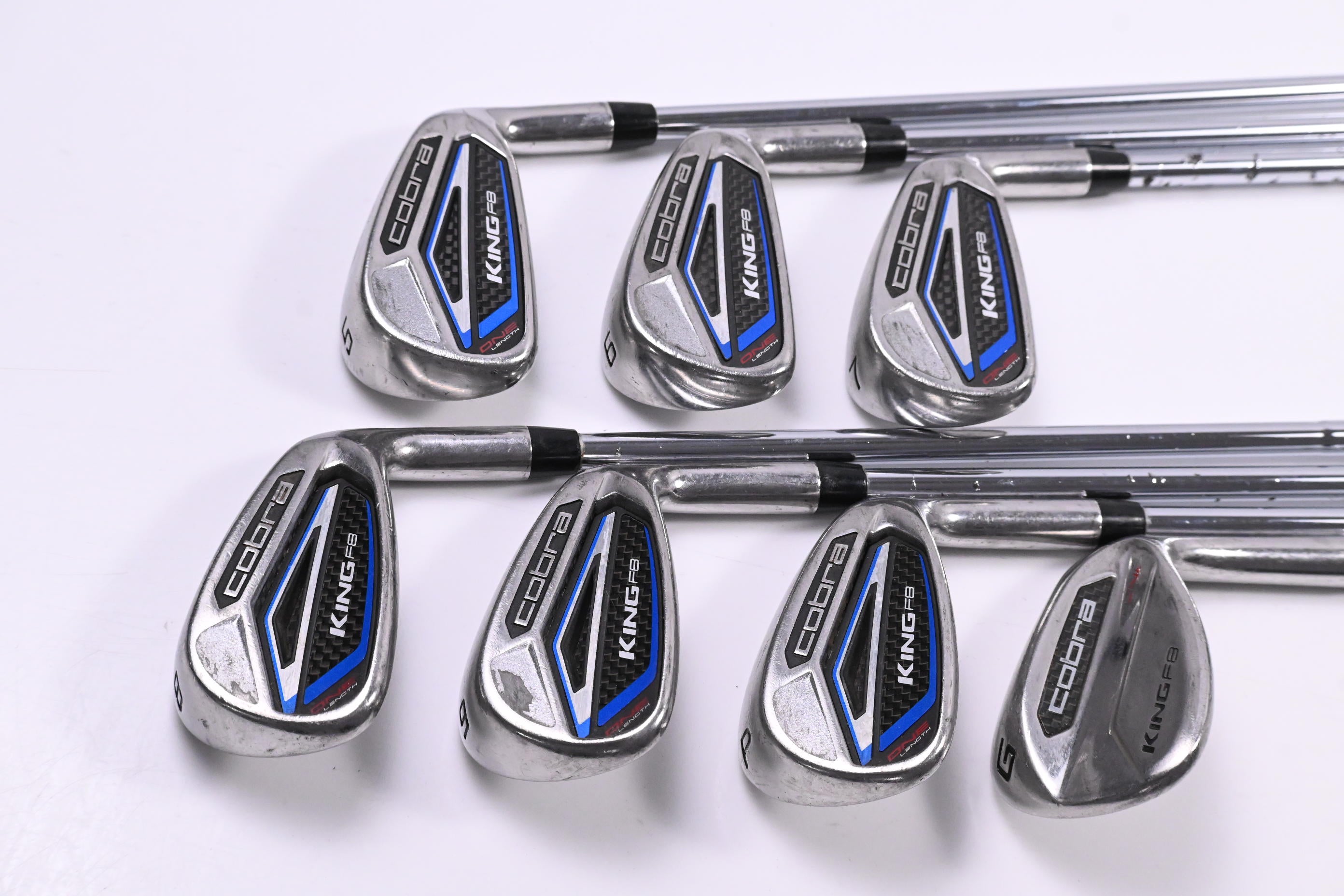 Cobra King F8 One Length Irons / 5-PW+GW / Regular Flex Cobra Shafts