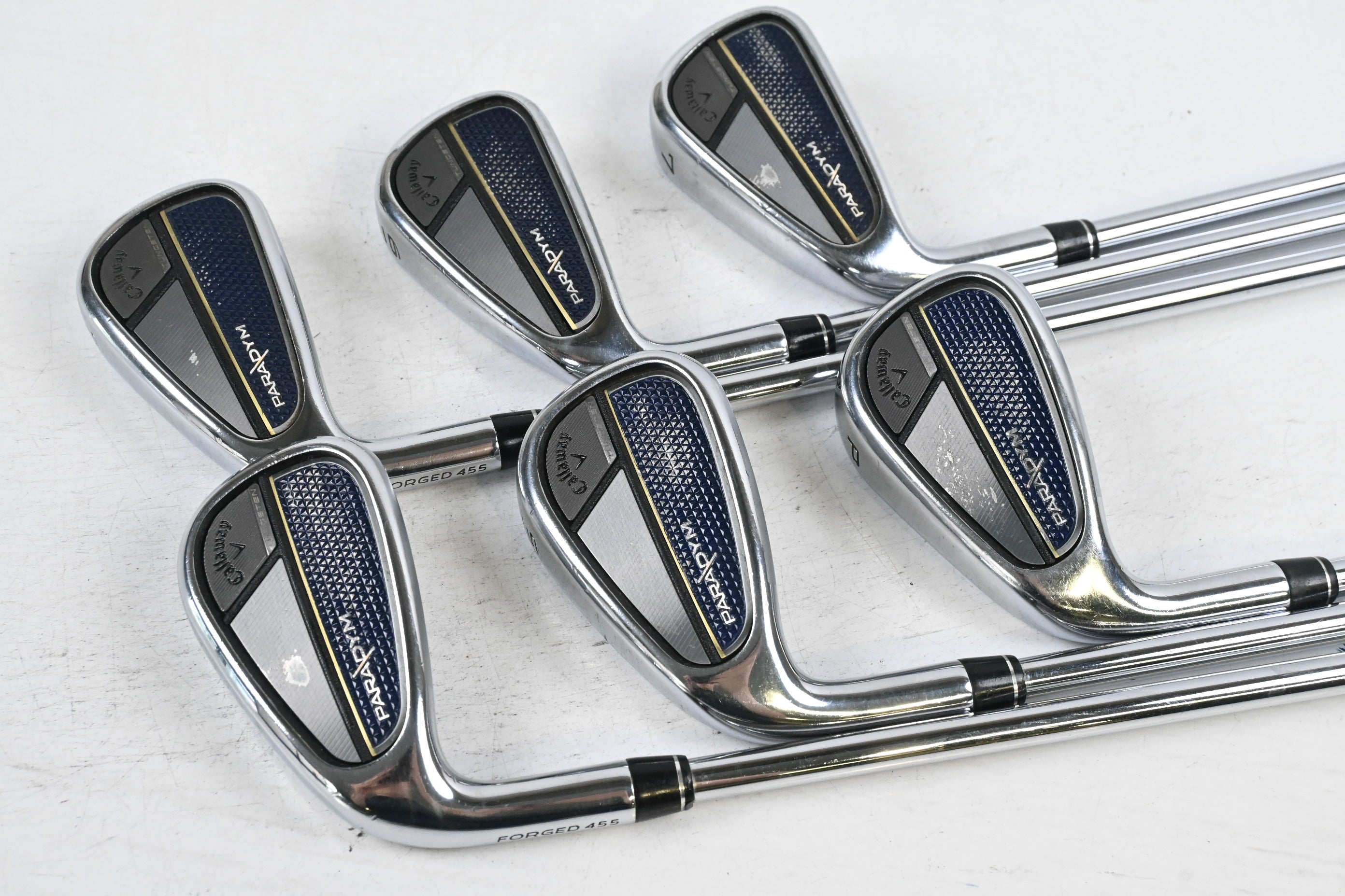 Left Hand Callaway Paradym Irons / 5-PW / Regular Flex Elevate MPH 95 Shafts