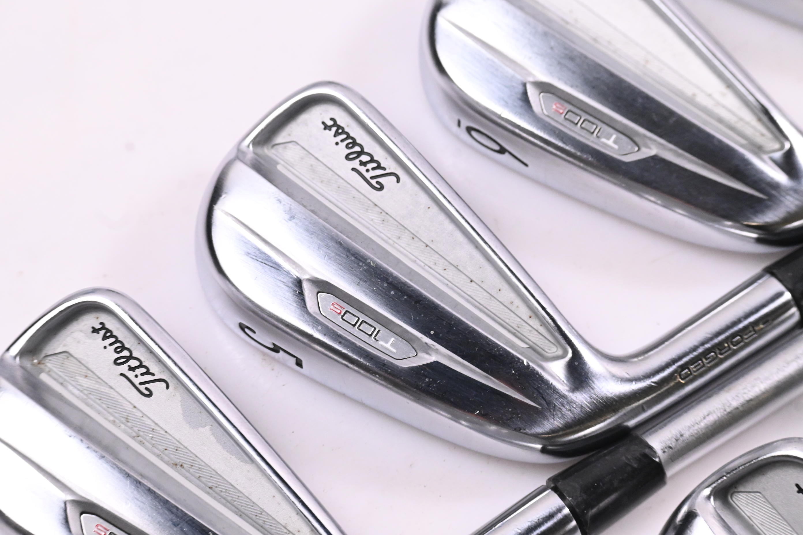 Left Hand Titleist T100.S 2021 Irons / 4-PW+48° / Stiff Flex KBS Tour C-Taper