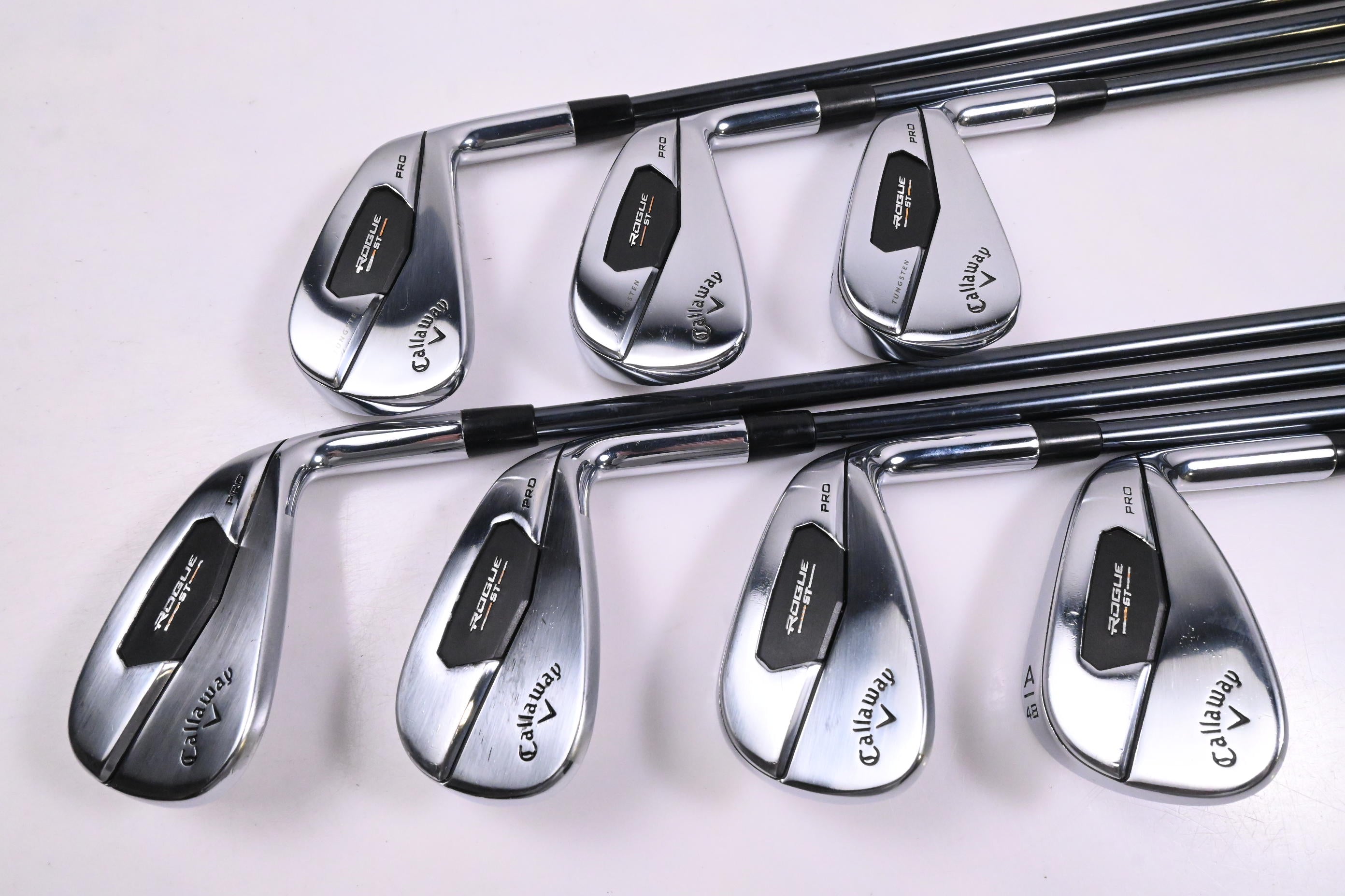 Callaway Rogue ST Pro Irons / 5-PW+GW / Stiff Flex UST Recoil Dart 75 Shafts