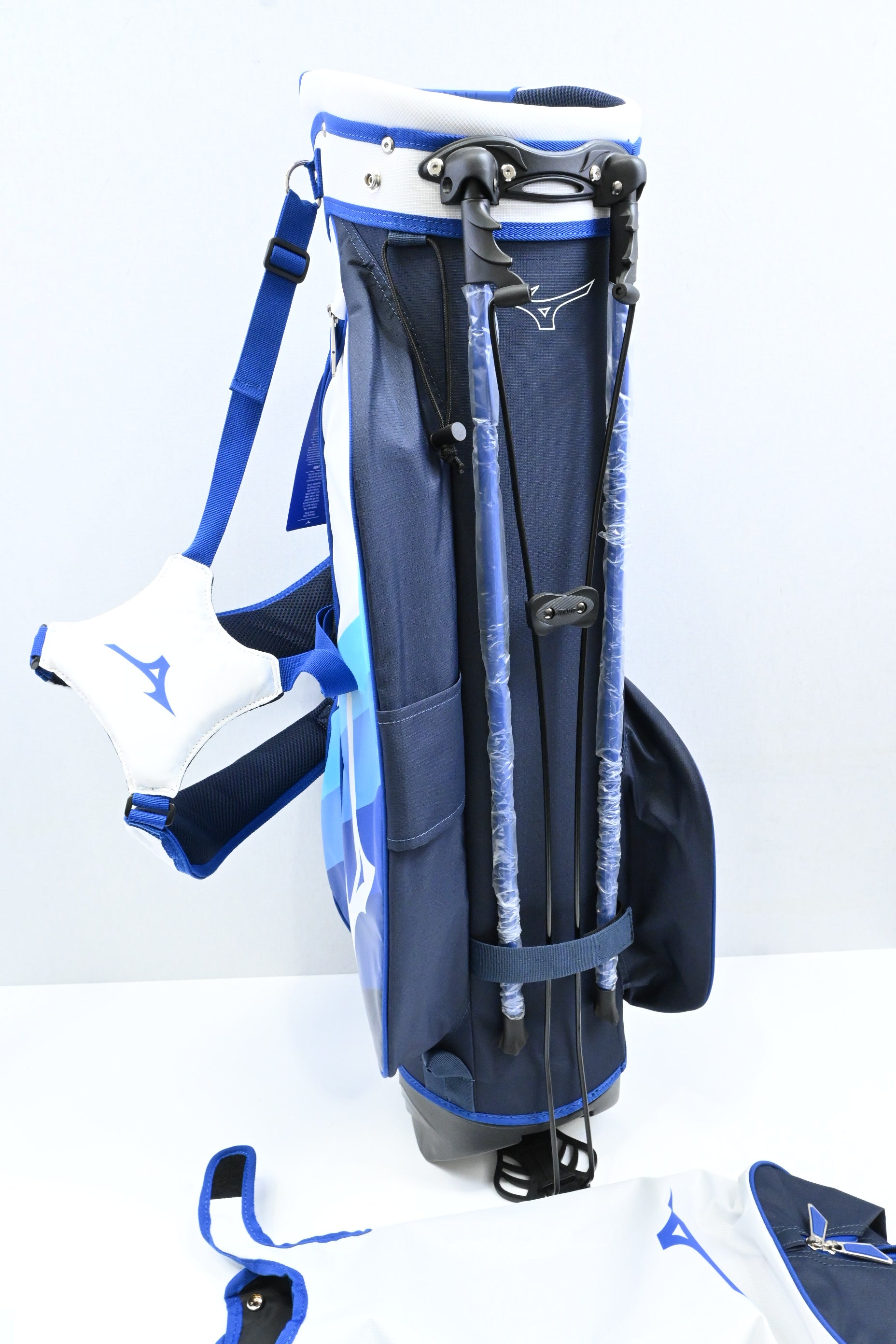 Mizuno Stand Bag / 4-Way / Blue, White