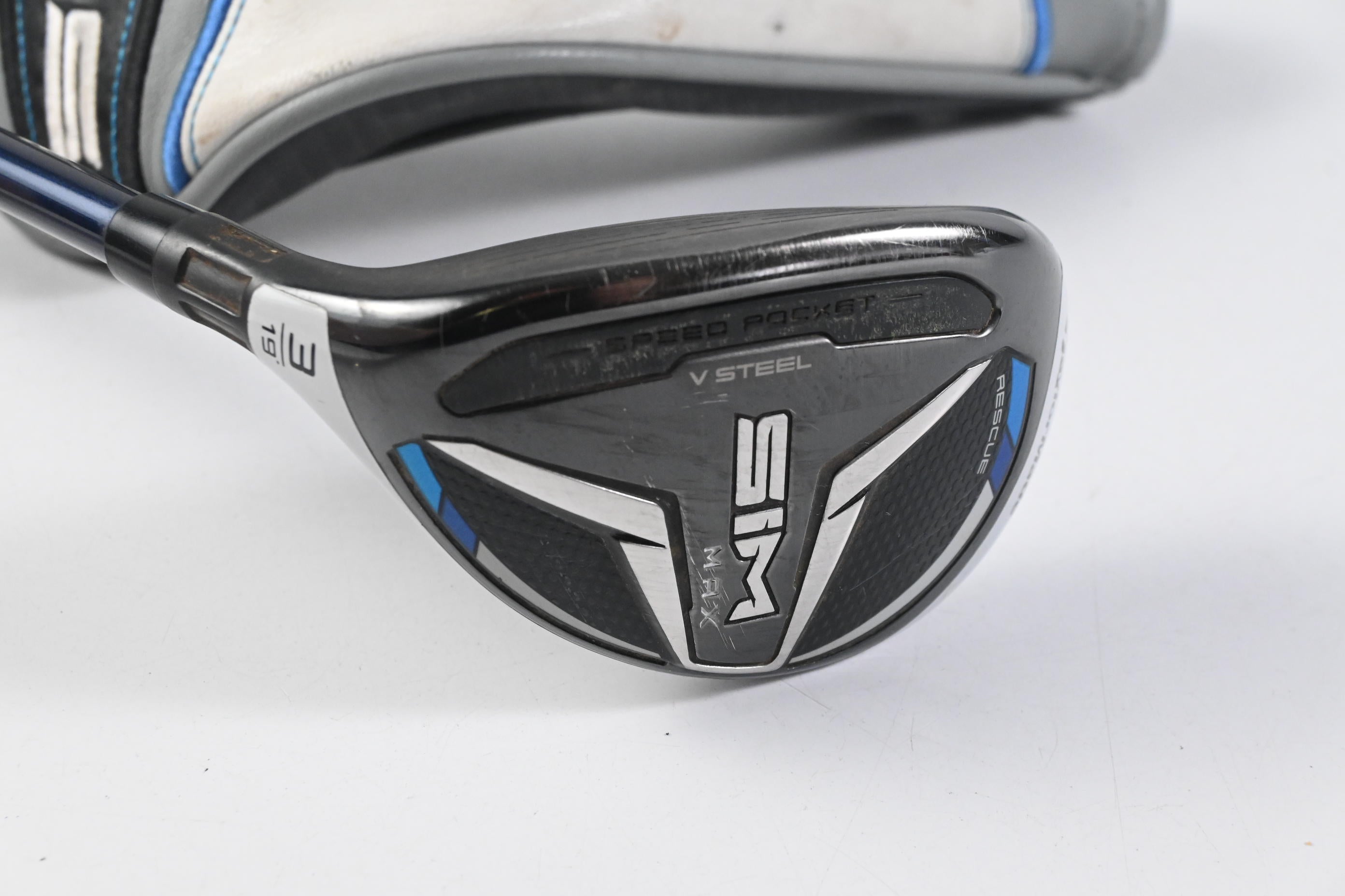 Left Hand Taylormade SIM Max #3 Hybrid / 19 Degree / Stiff Flex Ventus Blue 7