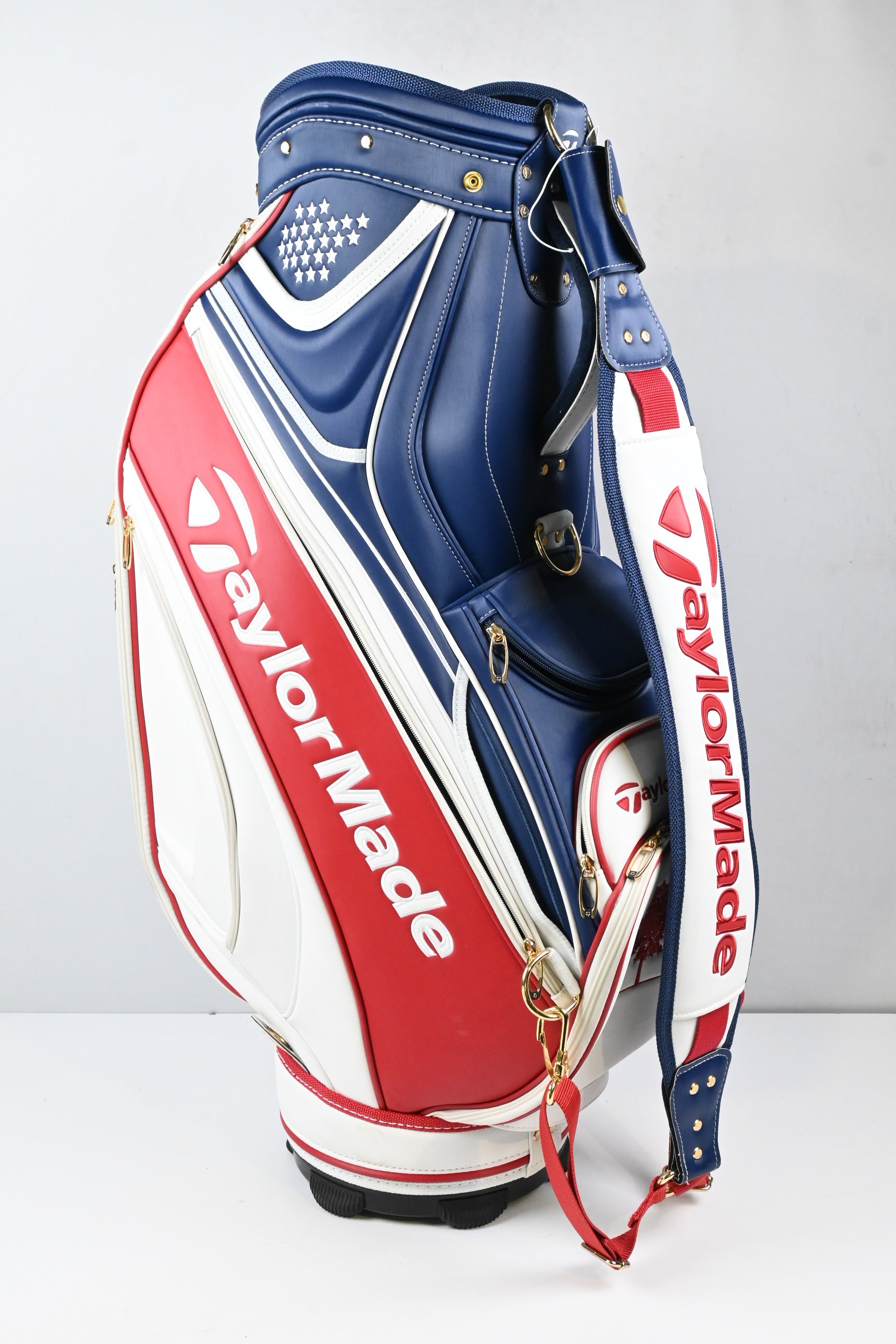 Taylormade USA Dustin Johnson Tour Bag / 6-Way Divider / White, Navy, Red