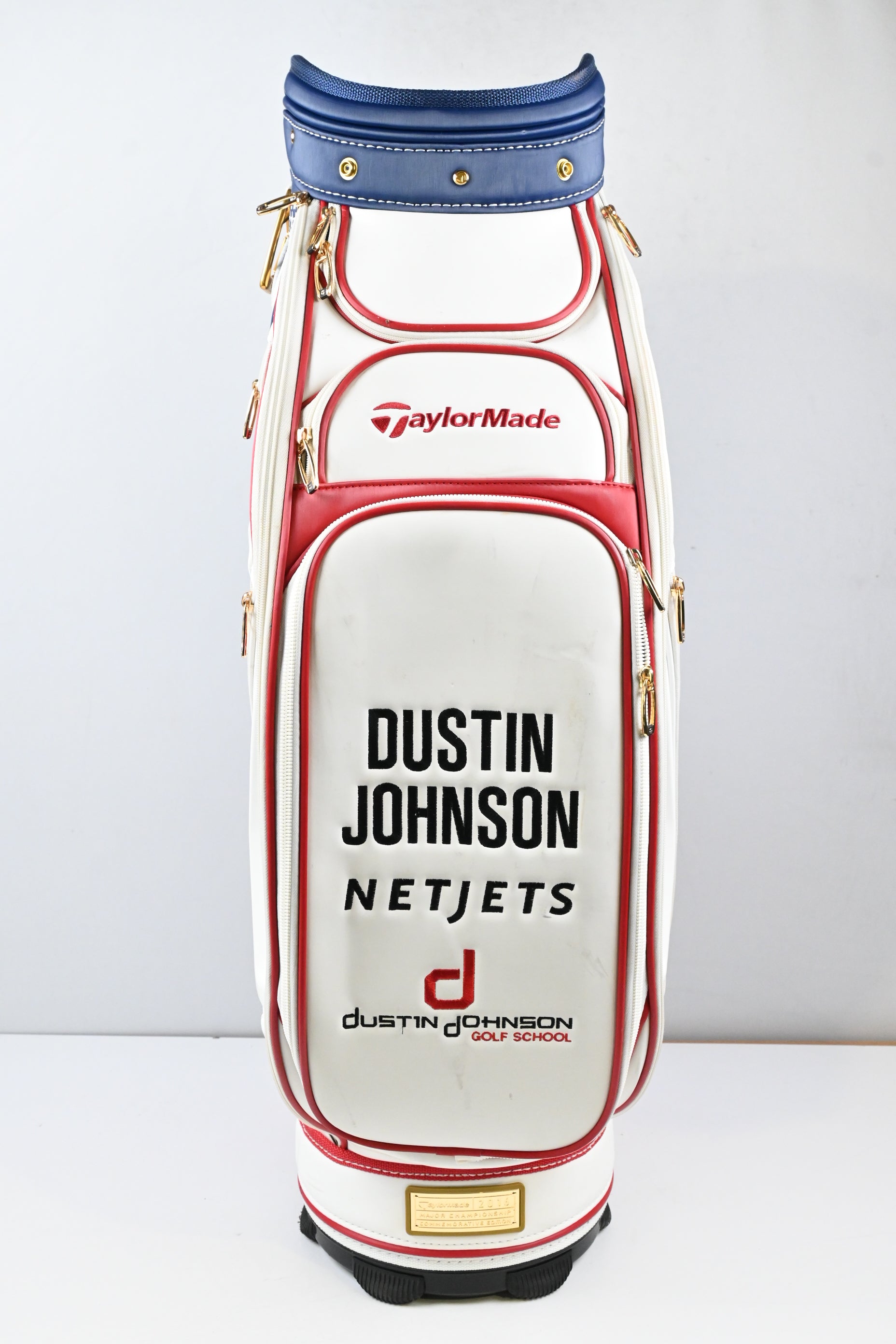 Taylormade USA Dustin Johnson Tour Bag / 6-Way Divider / White, Navy, Red