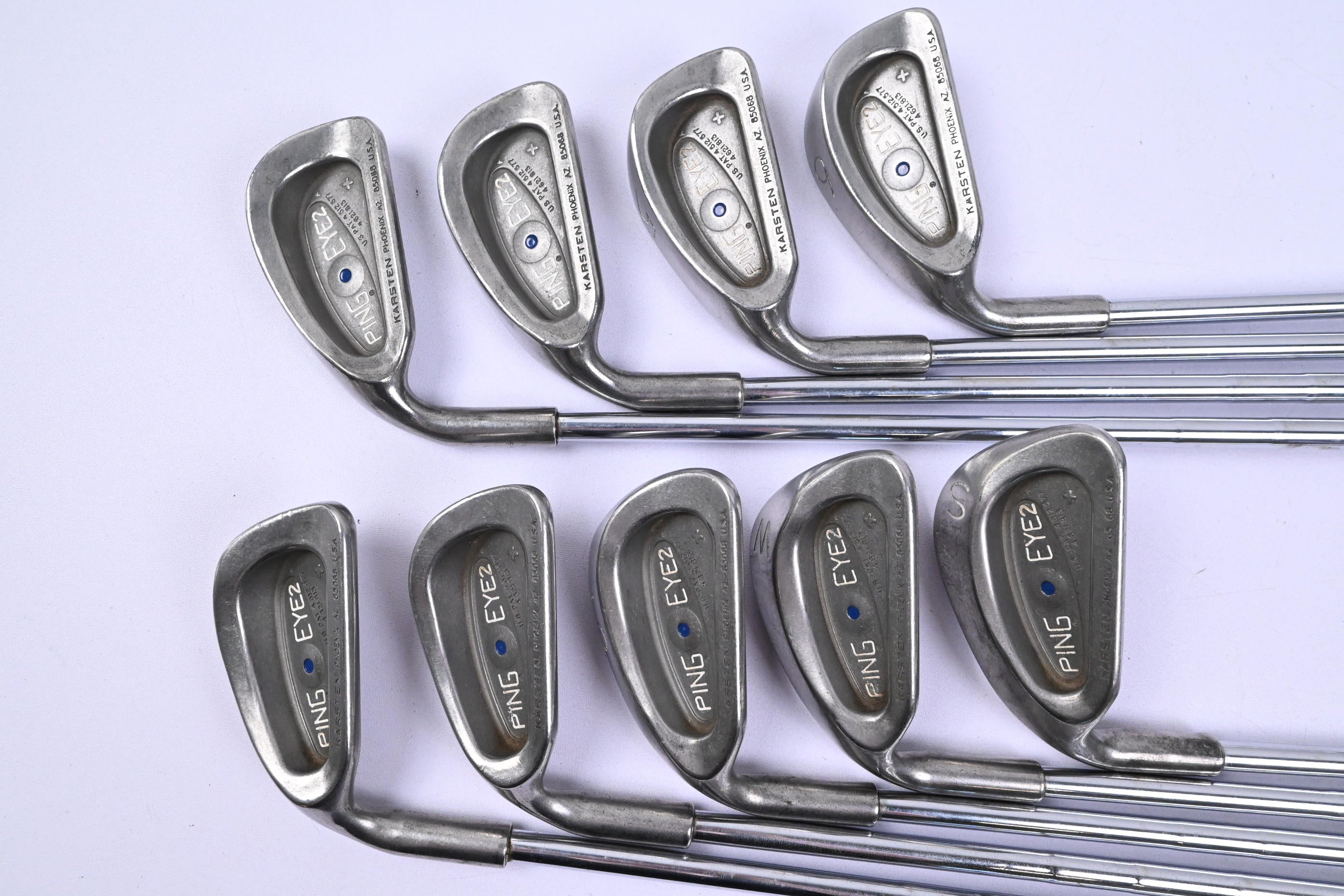 Left Hand Ping Eye 2+ Irons / 3-PW+SW / Blue Dot / Stiff Flex Ping ZZ-Lite