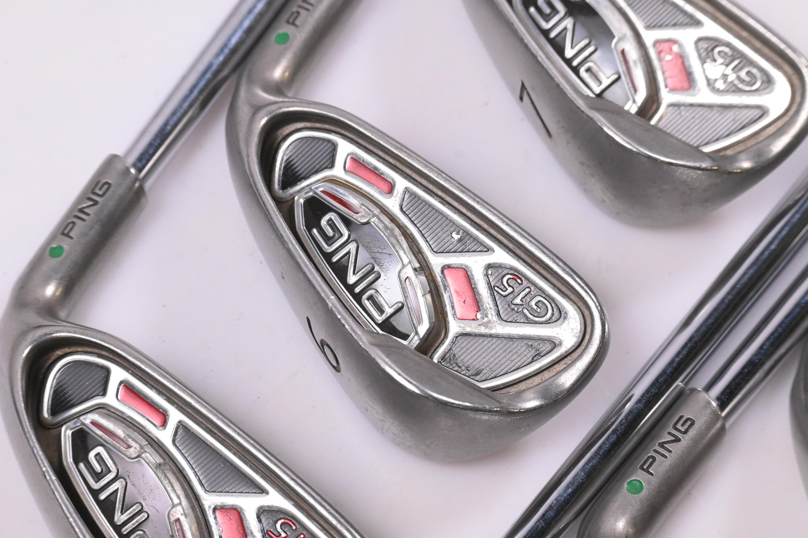 Ping G15 Irons / 5-PW+SW / Green Dot / Regular Flex Ping AWT Shafts