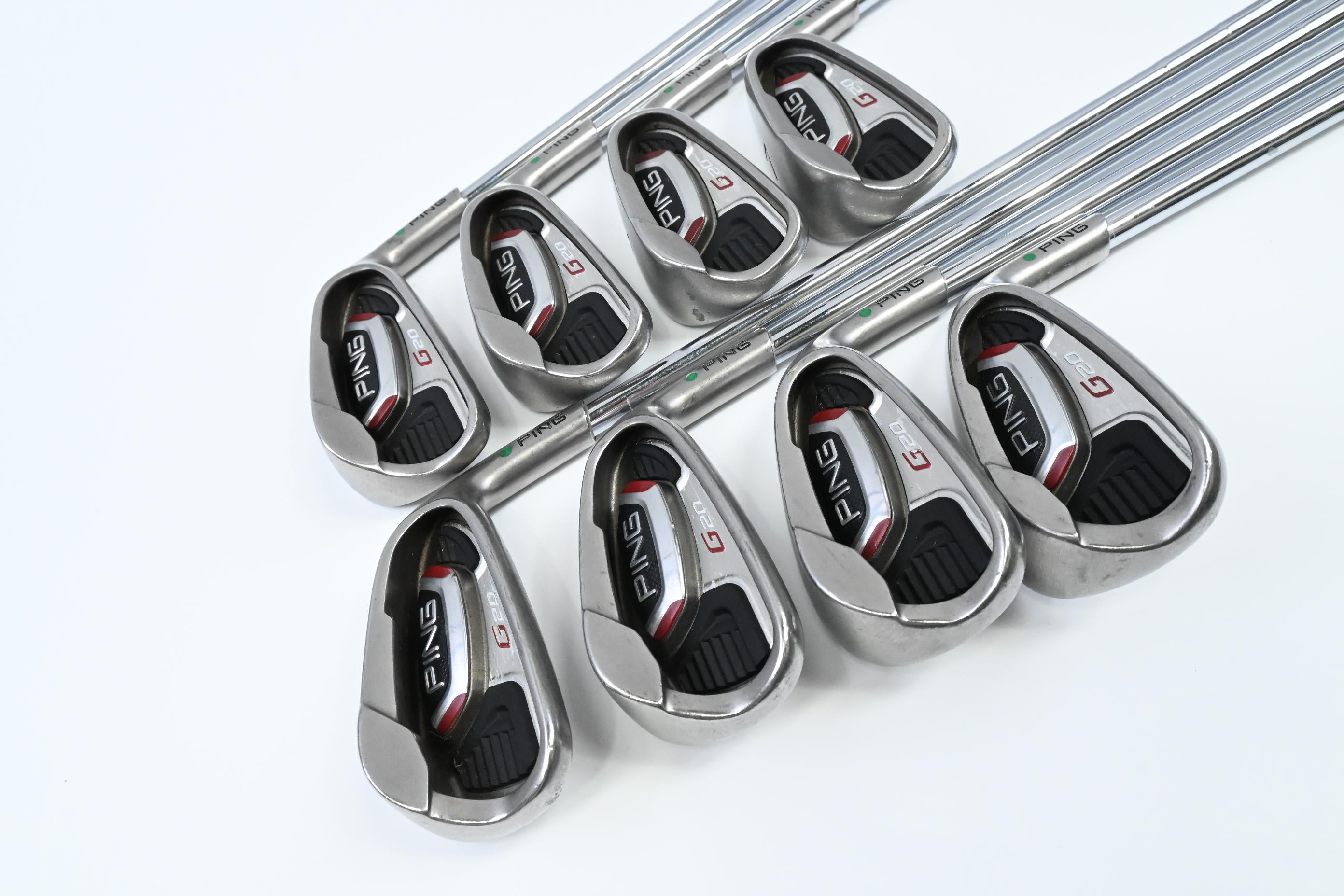 Ping G20 Irons / 4-PW+UW / Green Dot / Senior Flex Ping CFS Shafts