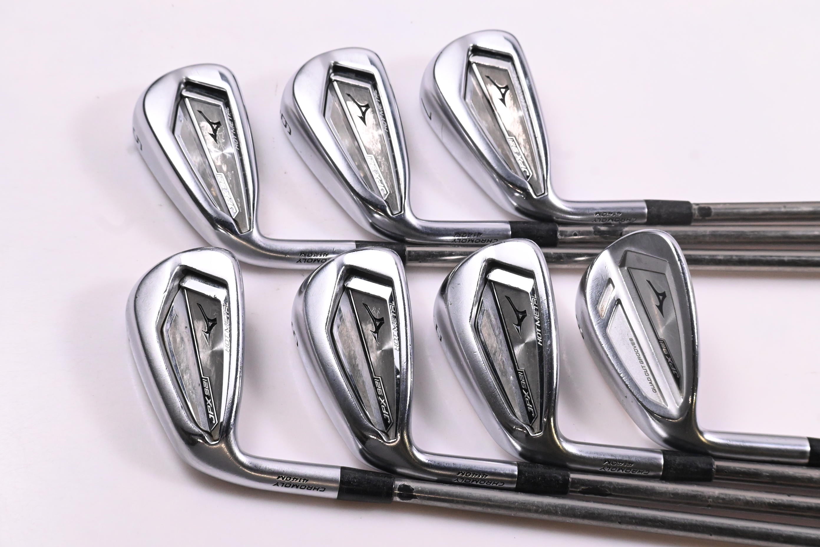 Left Hand Mizuno JPX 921 Hot Metal Irons / 5-PW+SW / Regular Flex UST Recoil ESX