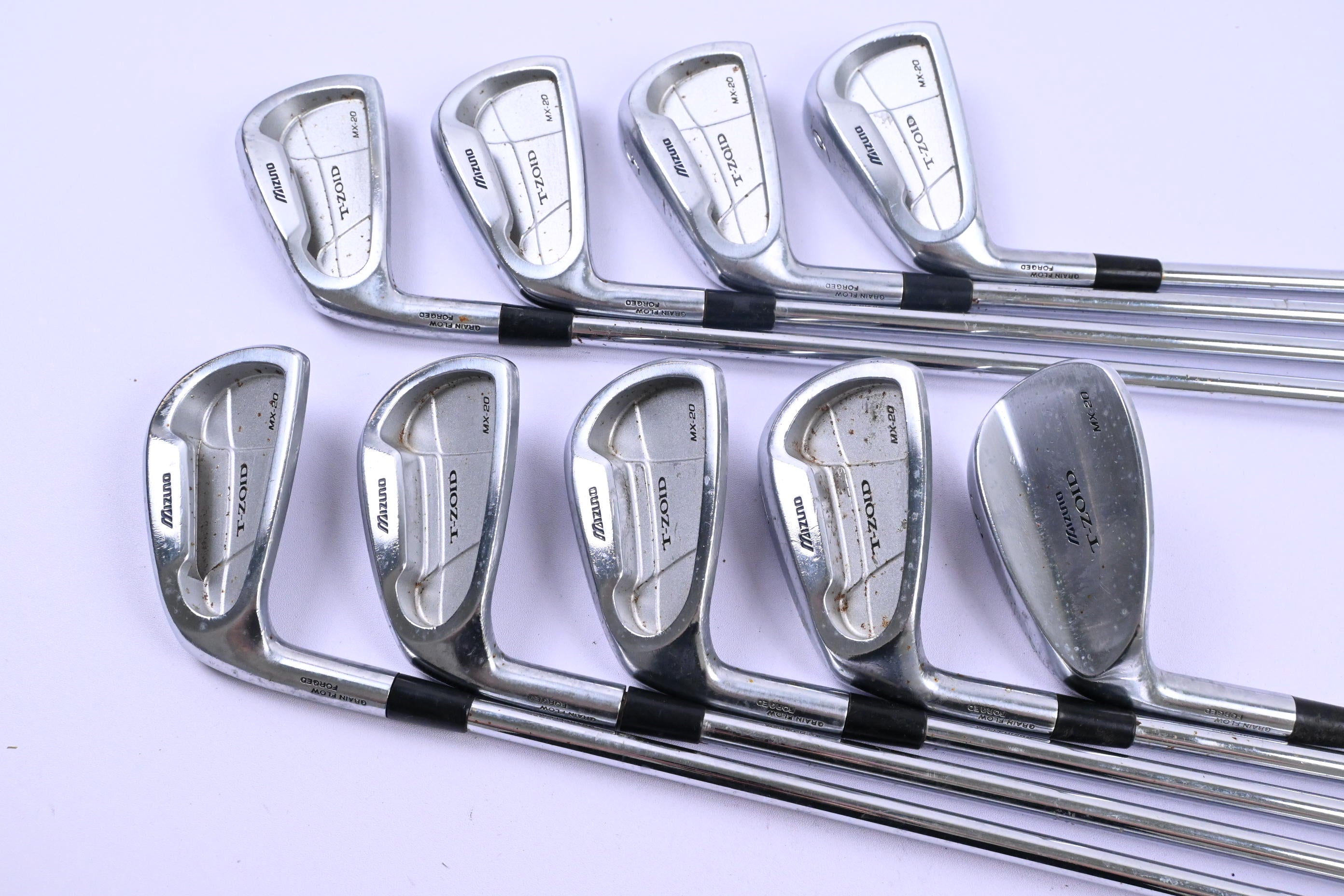 Left Hand Mizuno MX-20 Irons / 3-PW+SW / Regular Flex Dynamic Gold R300 Shafts