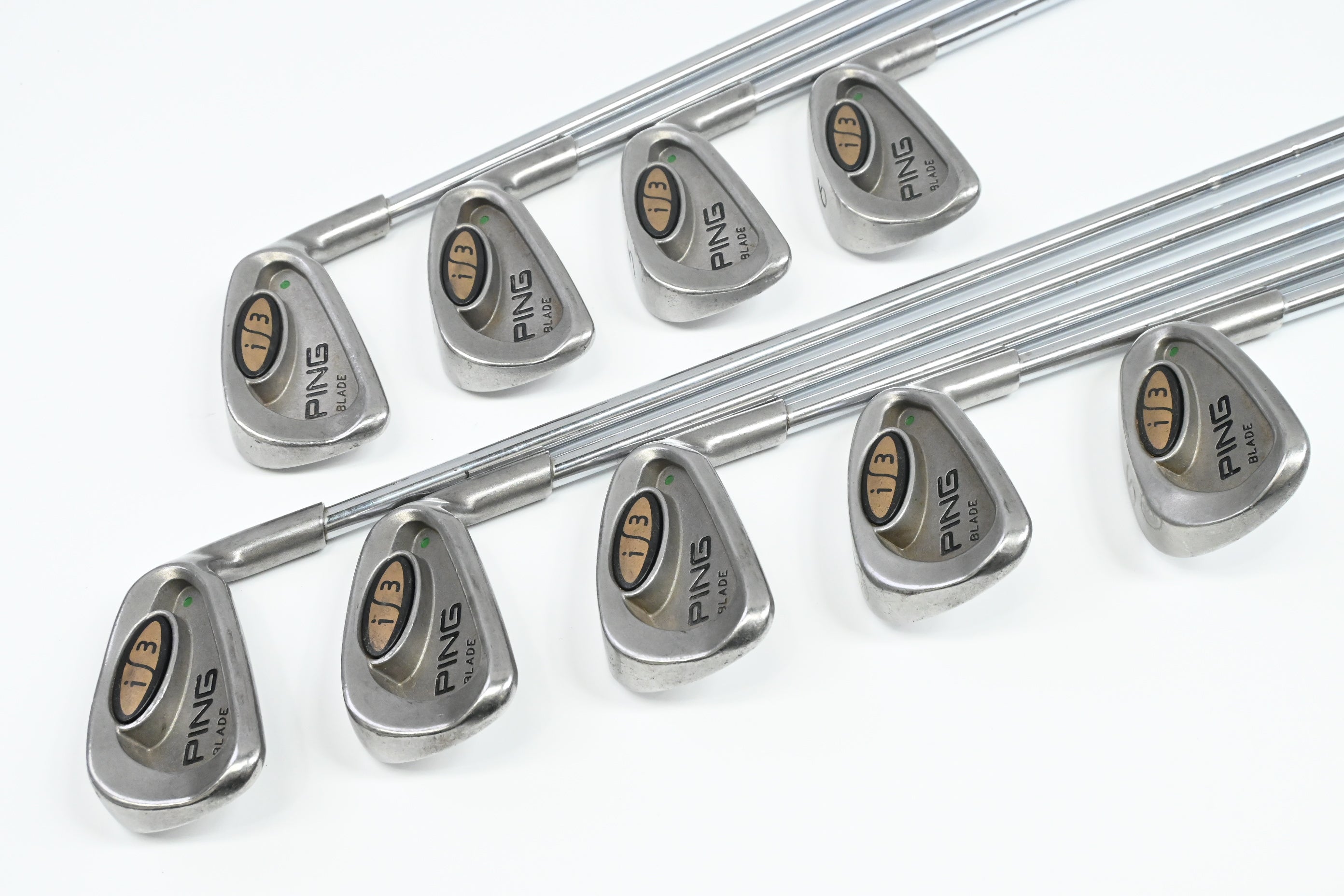 Ping i3 Irons / 3-PW+SW / Green Dot / Regular Flex Ping Cushin JZ Shafts