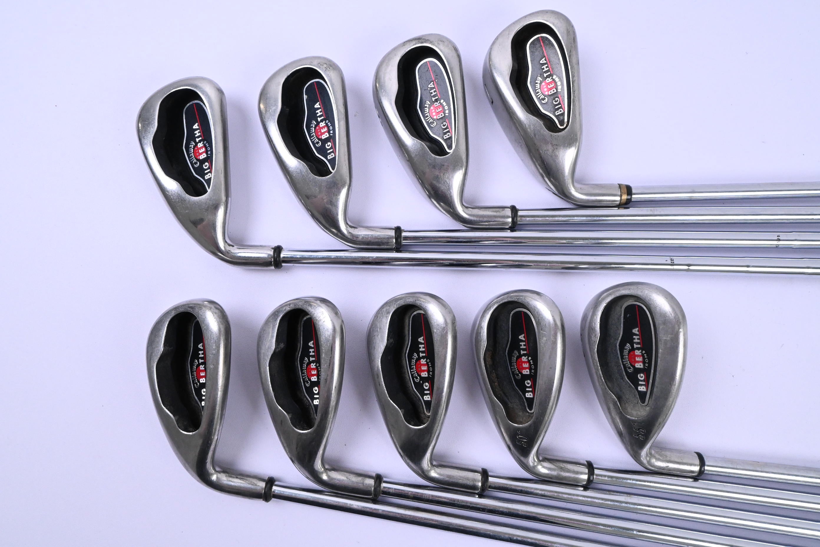 Left Hand Callaway Big Bertha 2004 Irons / 4-PW+GW+SW / Uniflex Callaway Shafts