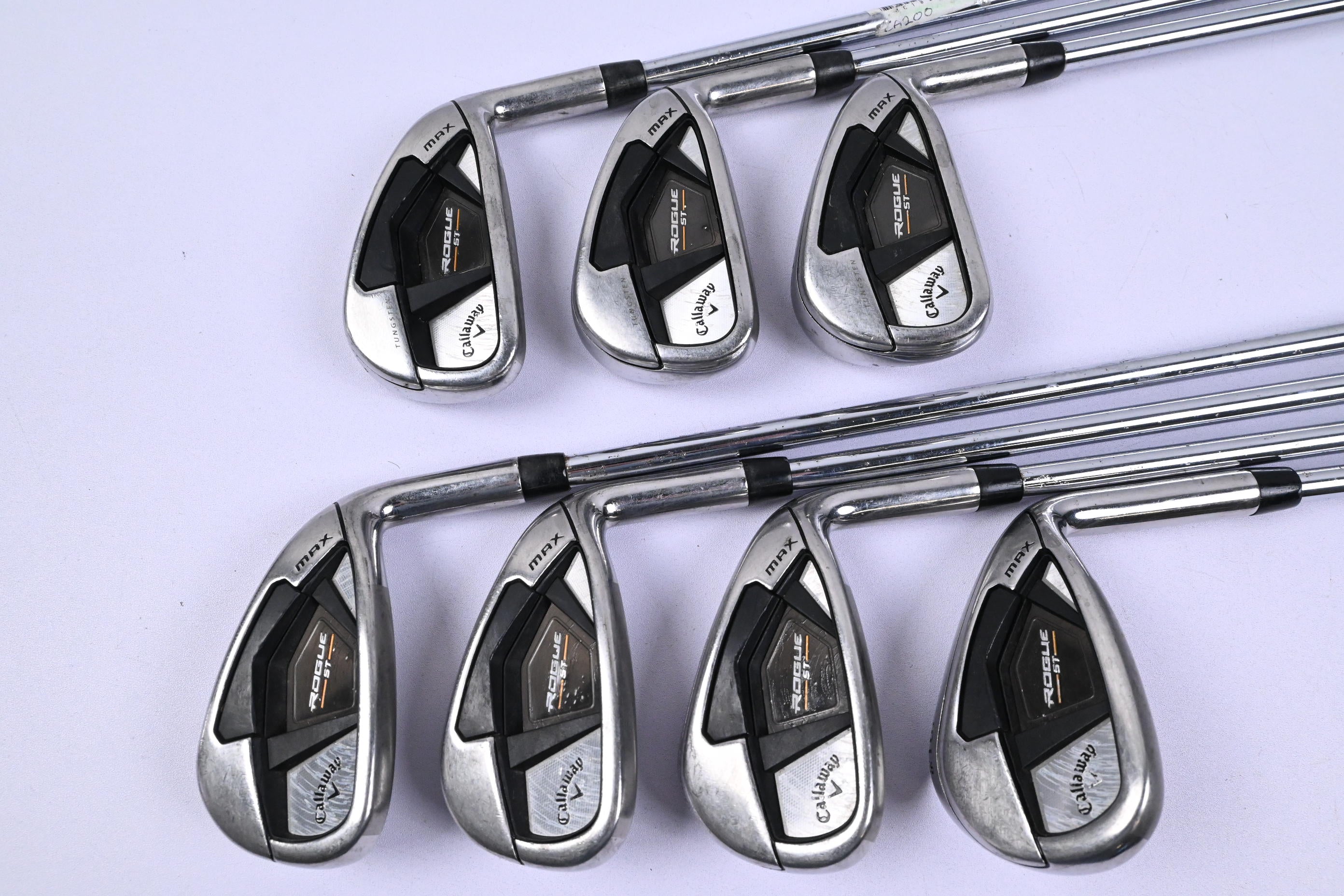 Callaway Rogue ST Max Irons / 5-PW+SW / Stiff Flex Project X Rifle 105 Shafts