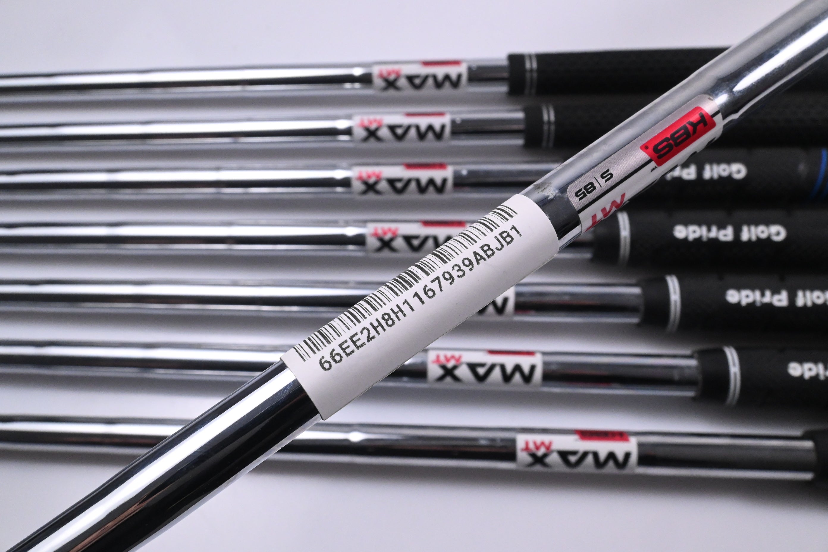 Taylormade Qi Irons / 5-PW+AW+SW / Stiff Flex KBS MAX MT 85 Shafts
