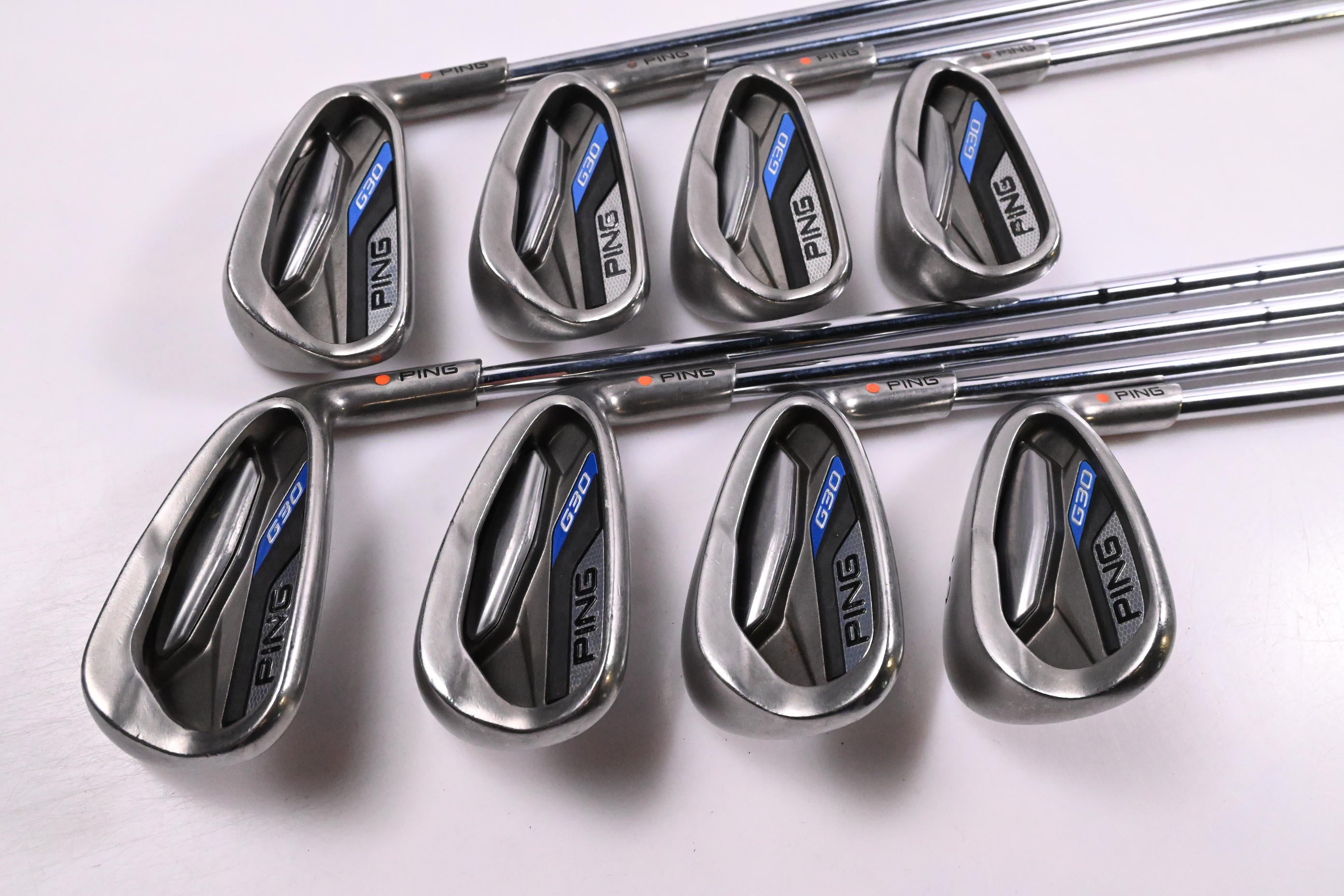 Ping G30 Irons / 4-PW+SW / Orange Dot / Regular Flex Ping CFS Distance