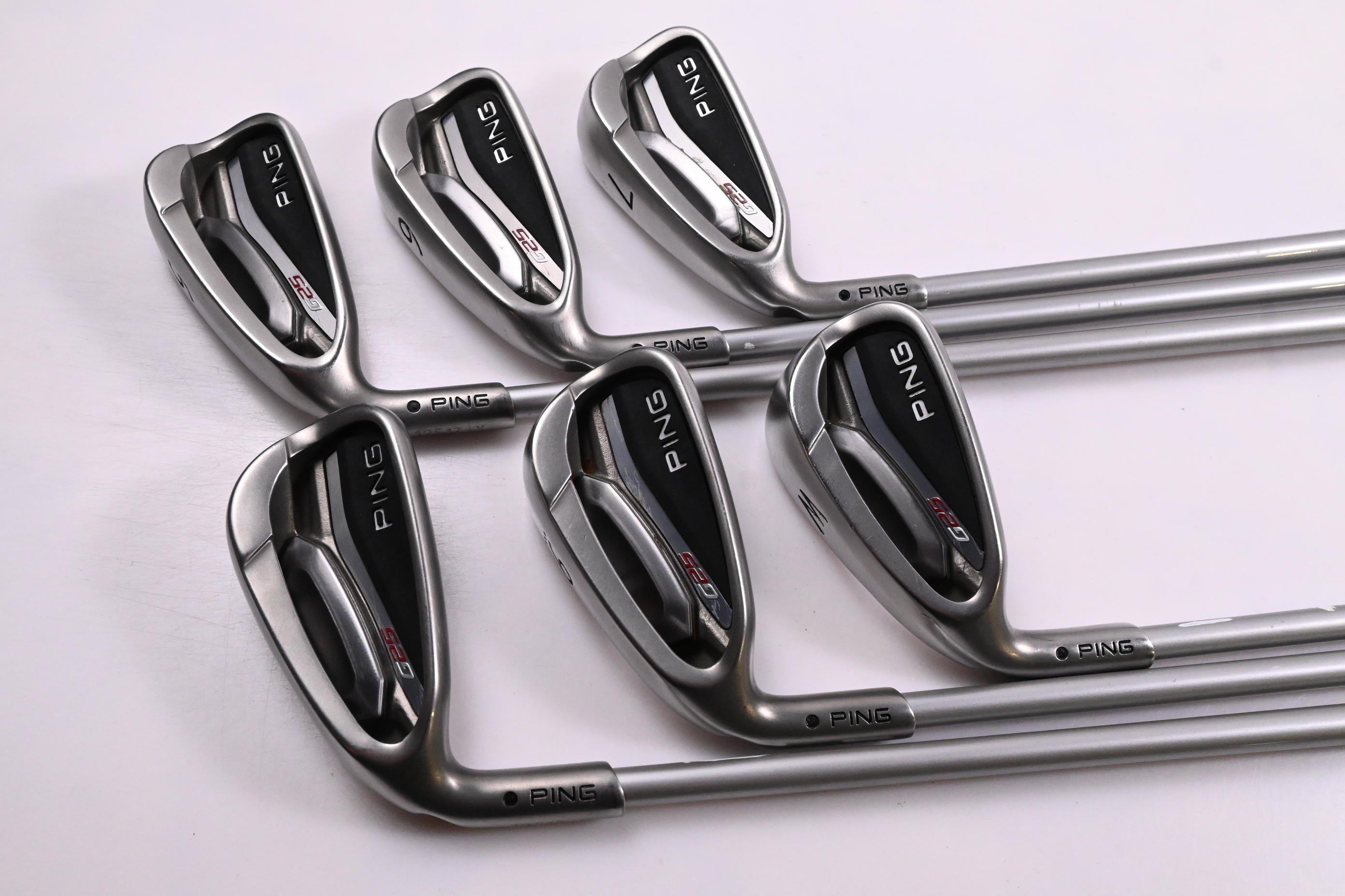 Left Hand Ping G25 Irons / 5-PW / Black Dot / Regular Flex Ping TFC 360