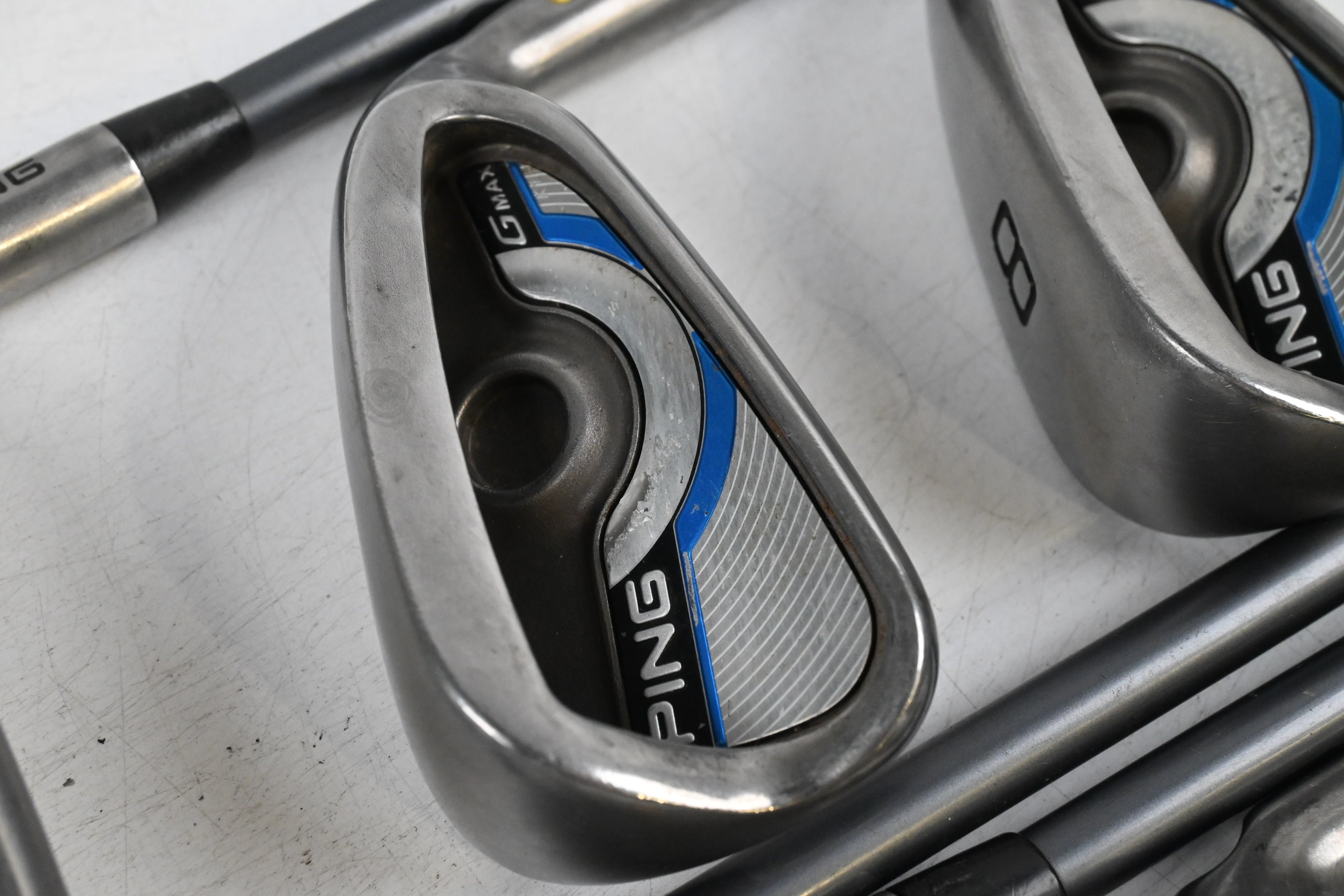 Ping GMax Irons / 6-PW+GW+SW / Yellow Dot / Regular Flex Ping CFS 70 Shafts