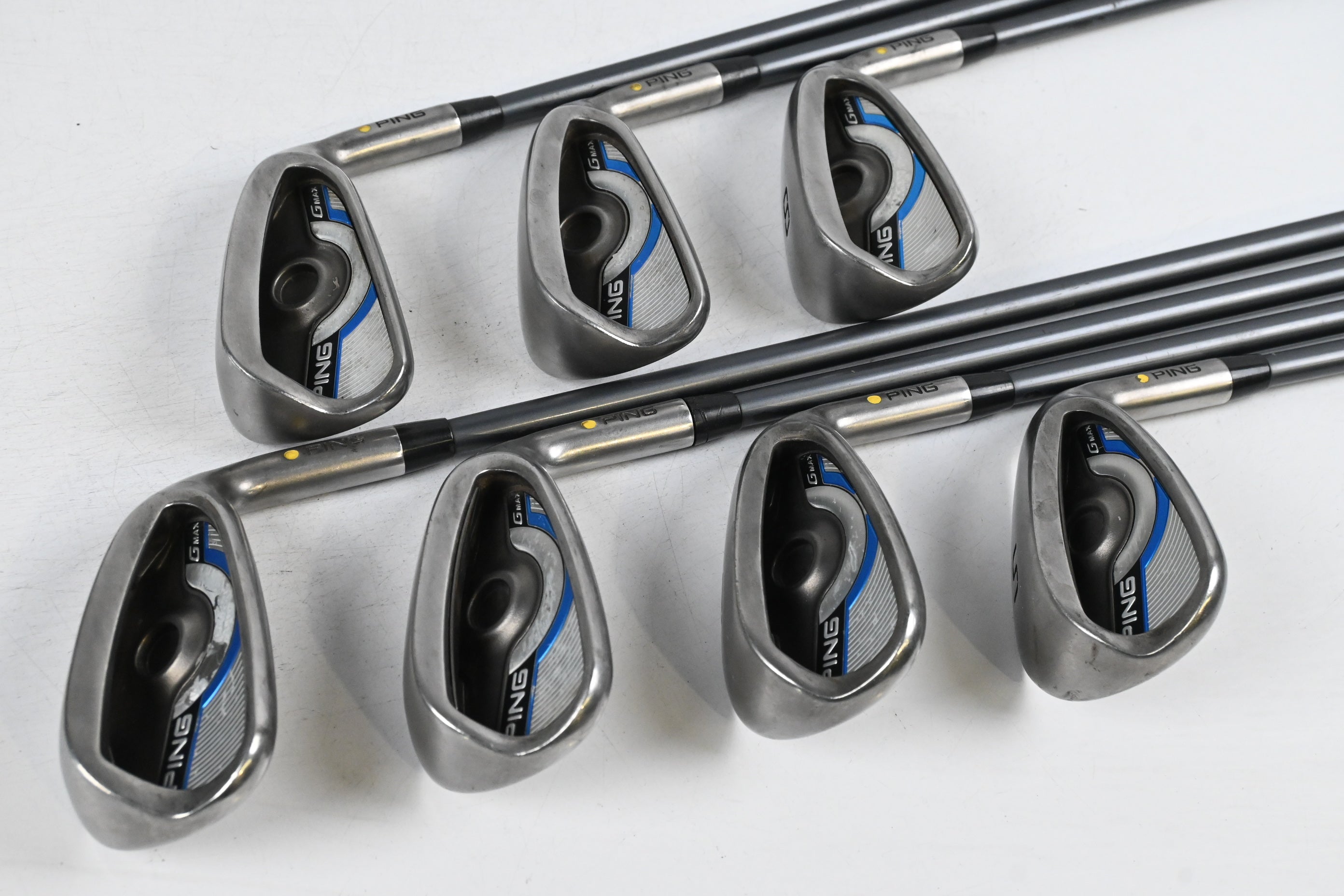 Ping GMax Irons / 6-PW+GW+SW / Yellow Dot / Regular Flex Ping CFS 70 Shafts