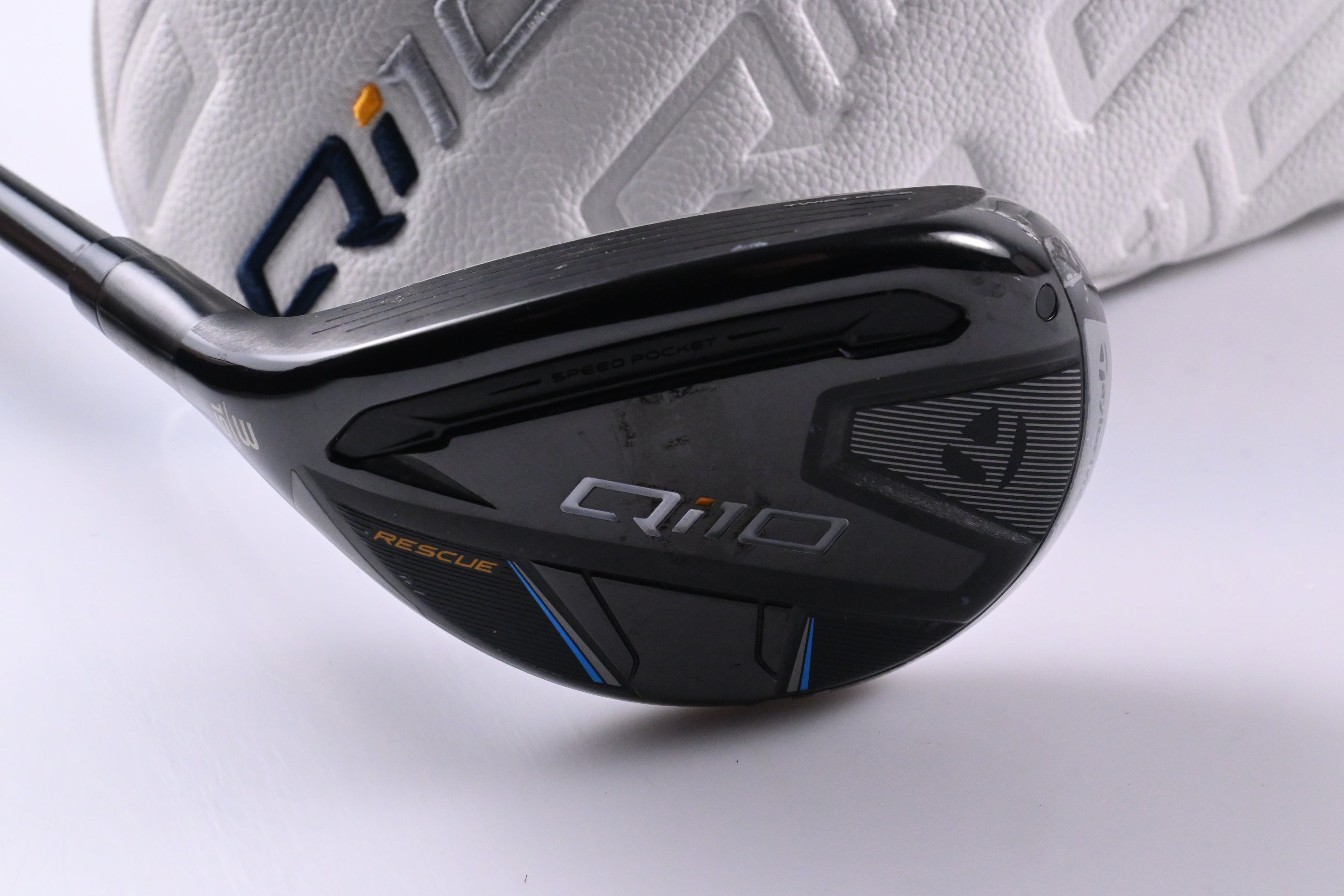 Left Hand Taylormade Qi10 #3 Hybrid / 19 Degree / Stiff Flex Ventus TR Blue 7