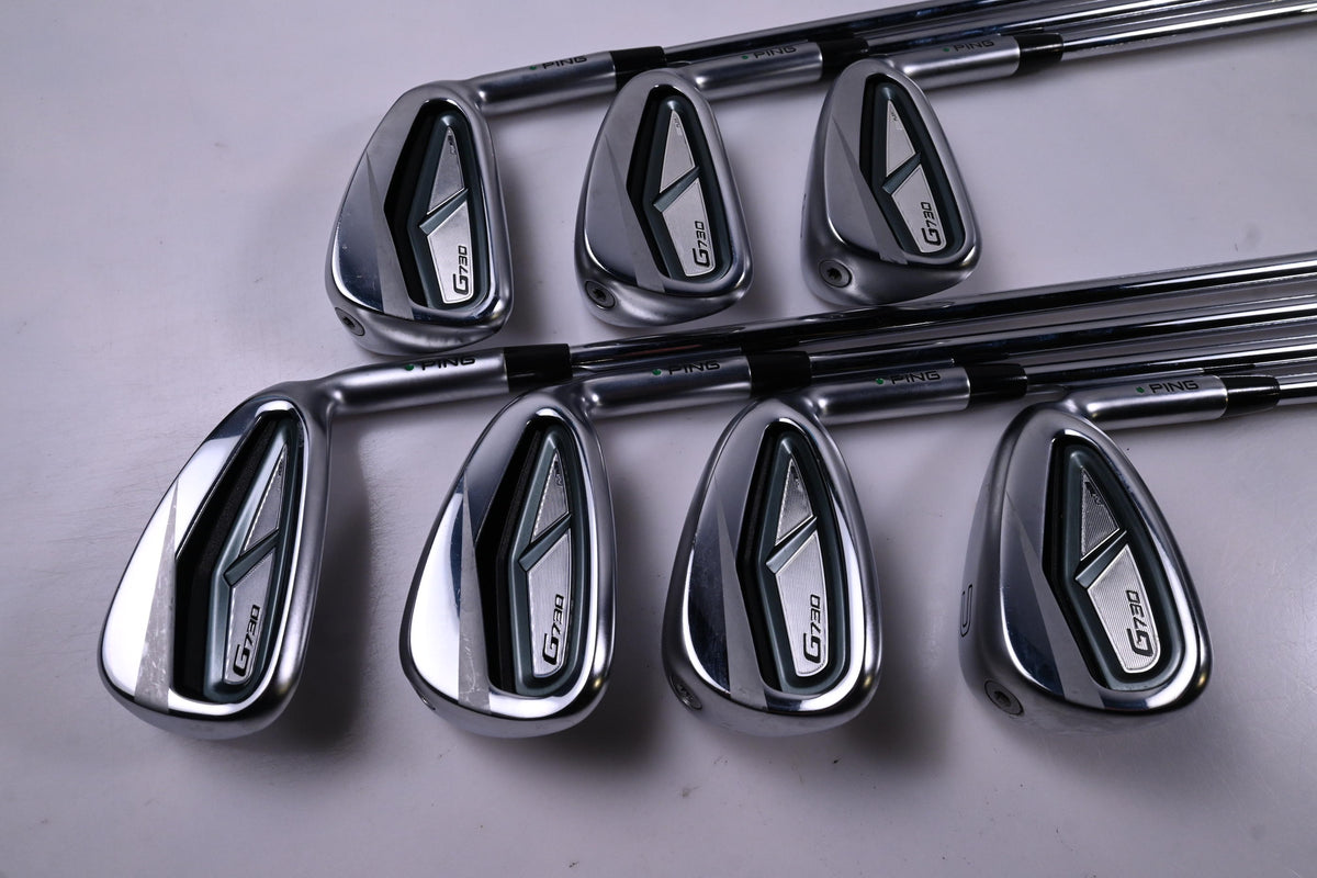 Ping G730 Irons / 5-PW+GW / Green Dot / Regular Flex Ping AWT 3.0 Shafts