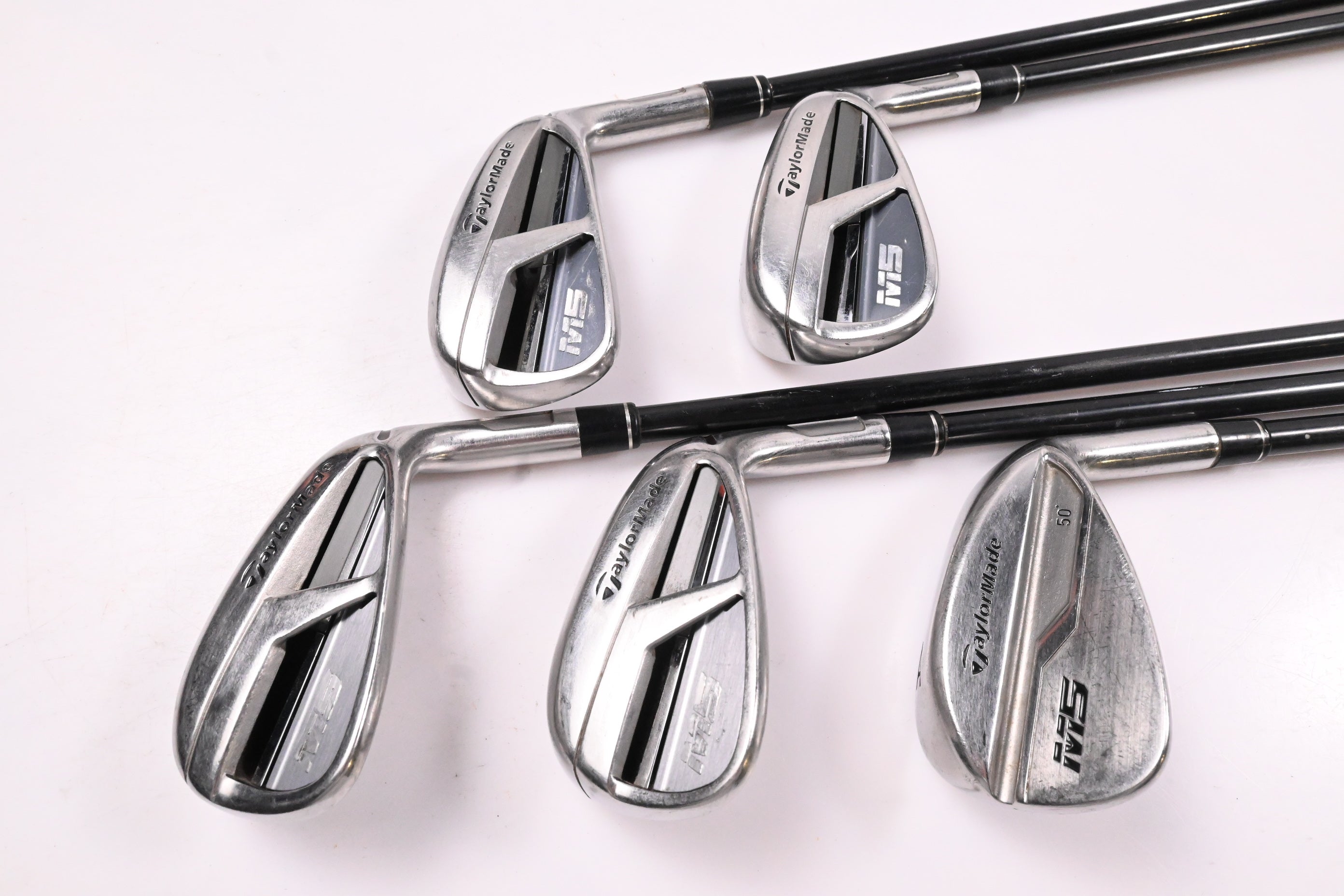 Taylormade M5 Irons / 7-PW+GW / Regular Flex Fujikura Atmos Orange 6 Shafts