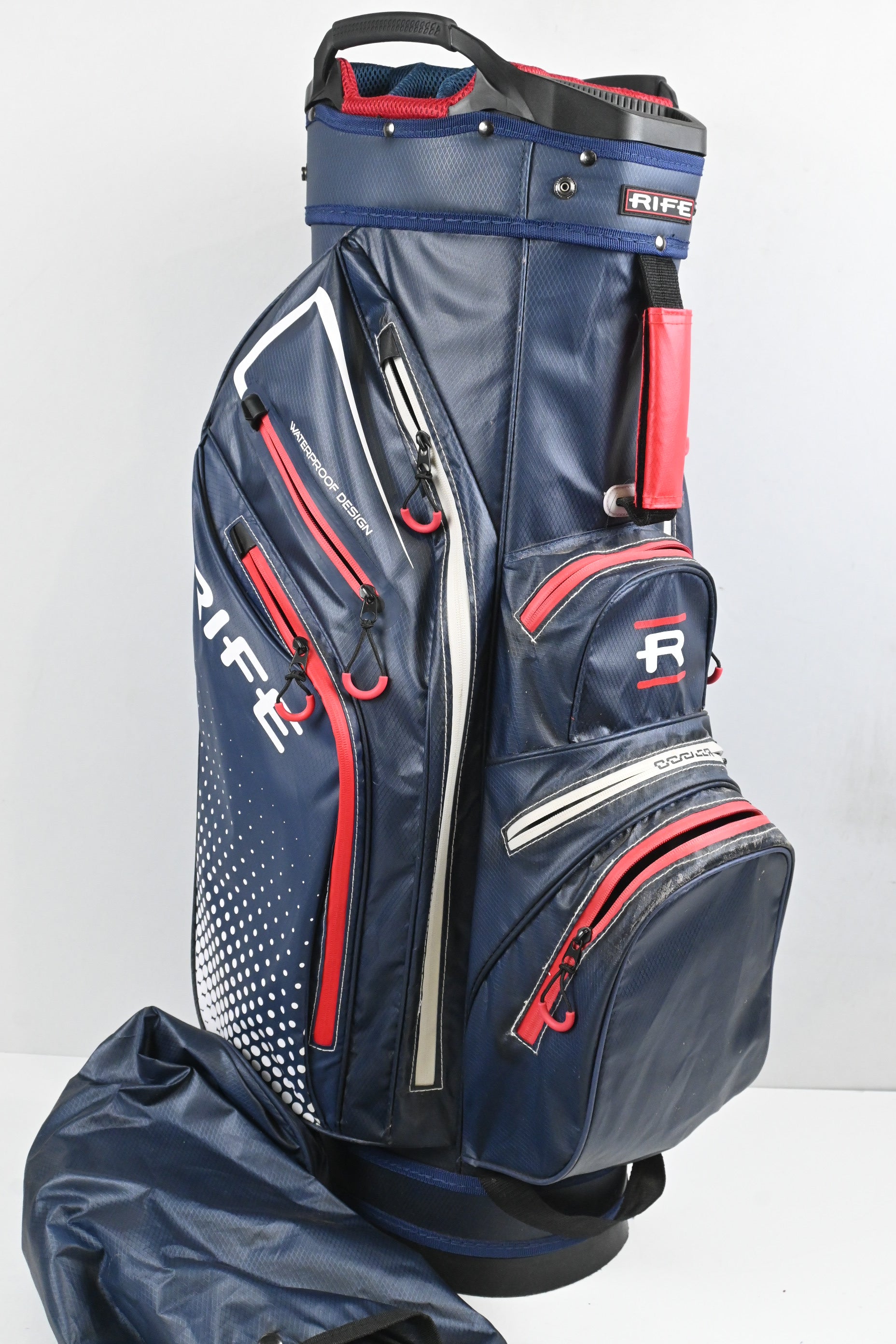Rife Cart Bag / 15-Way Divider / Navy, Red & White