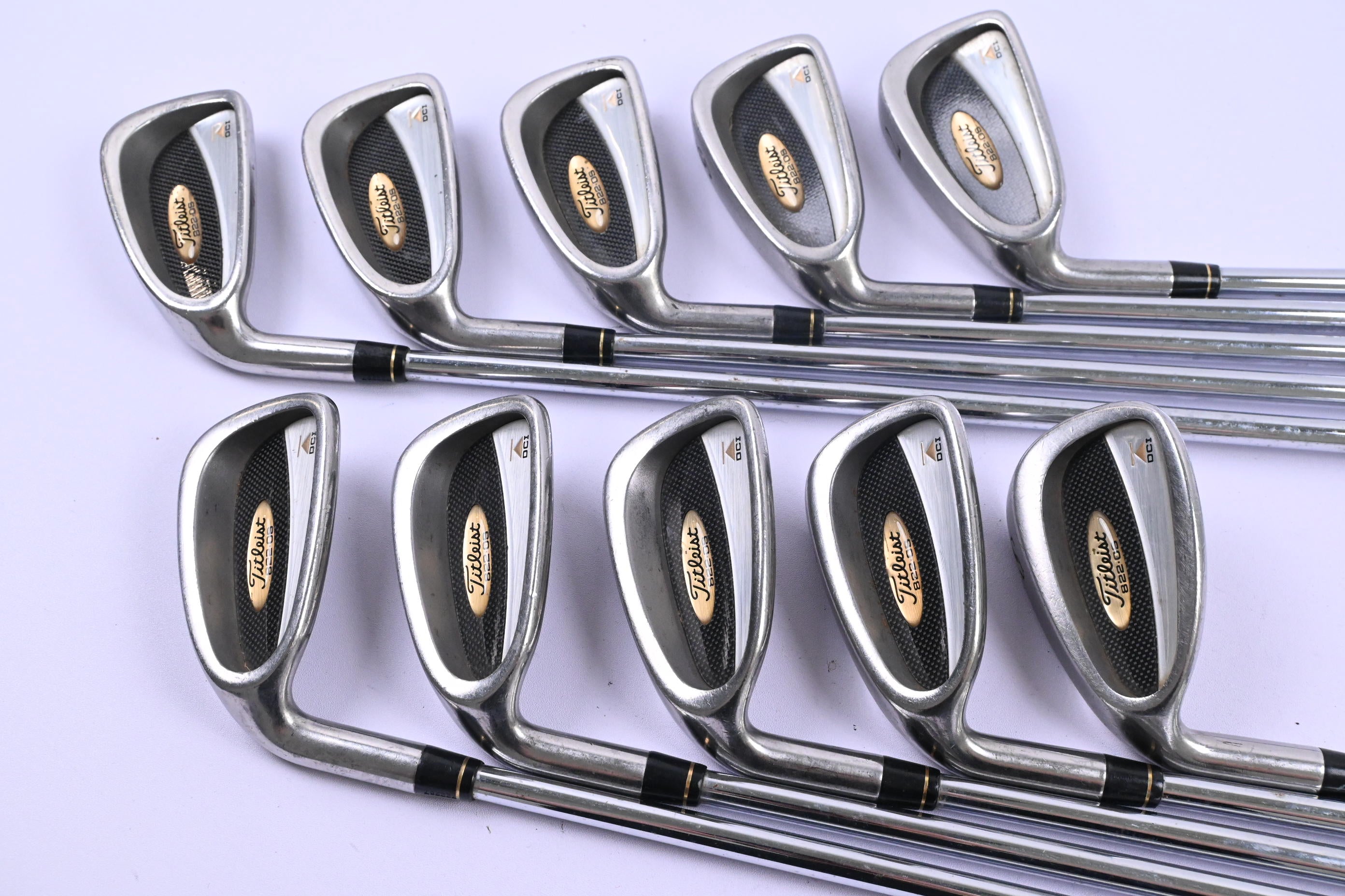 Left Hand Titleist DCI 822 OS Irons / 3-PW+GW+SW / Regular Flex Dynamic Gold