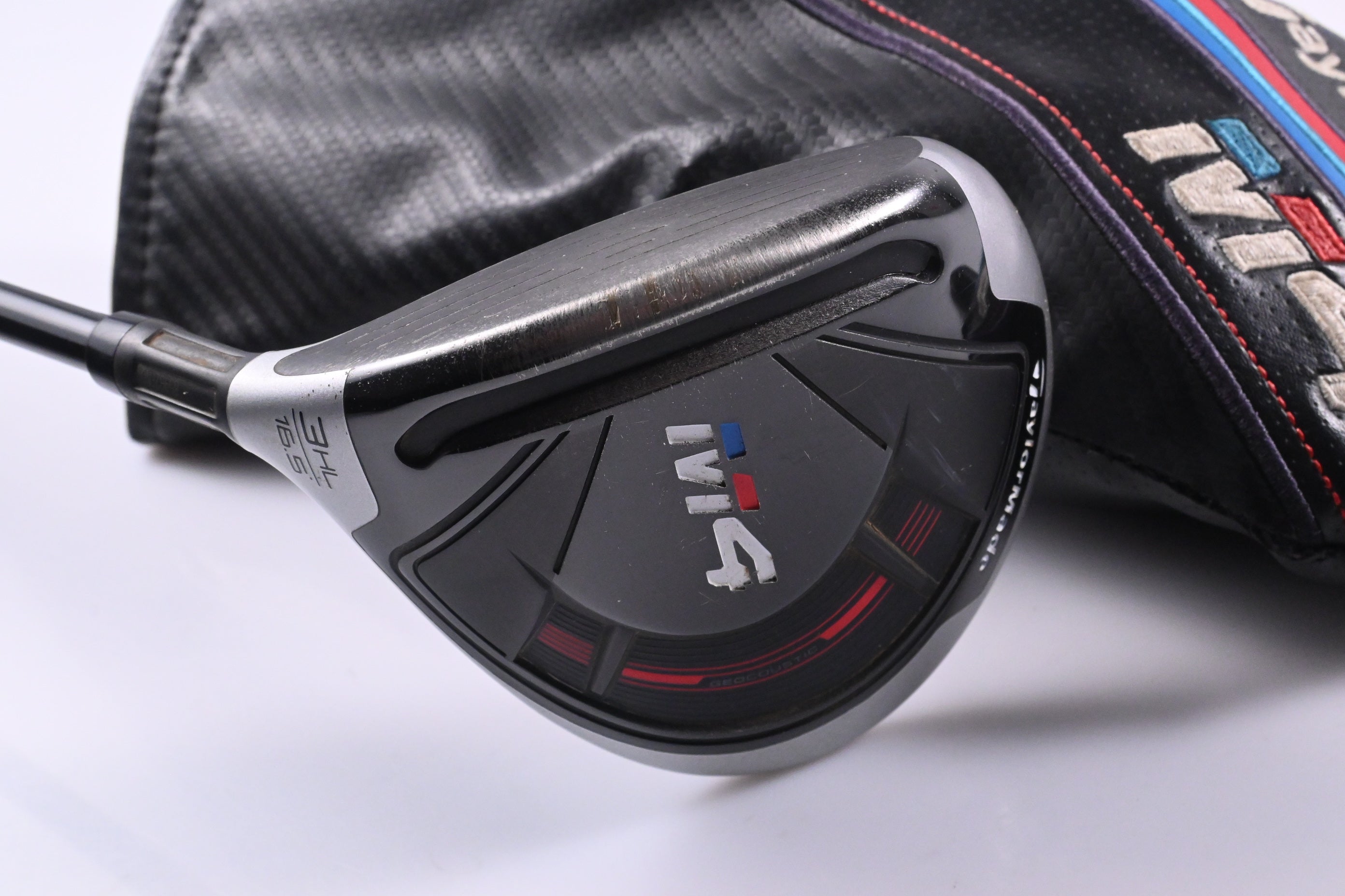 Left Hand Taylormade M4 #3HL Wood / 16.5 Degree / Regular Flex Atmos Red 5 Shaft