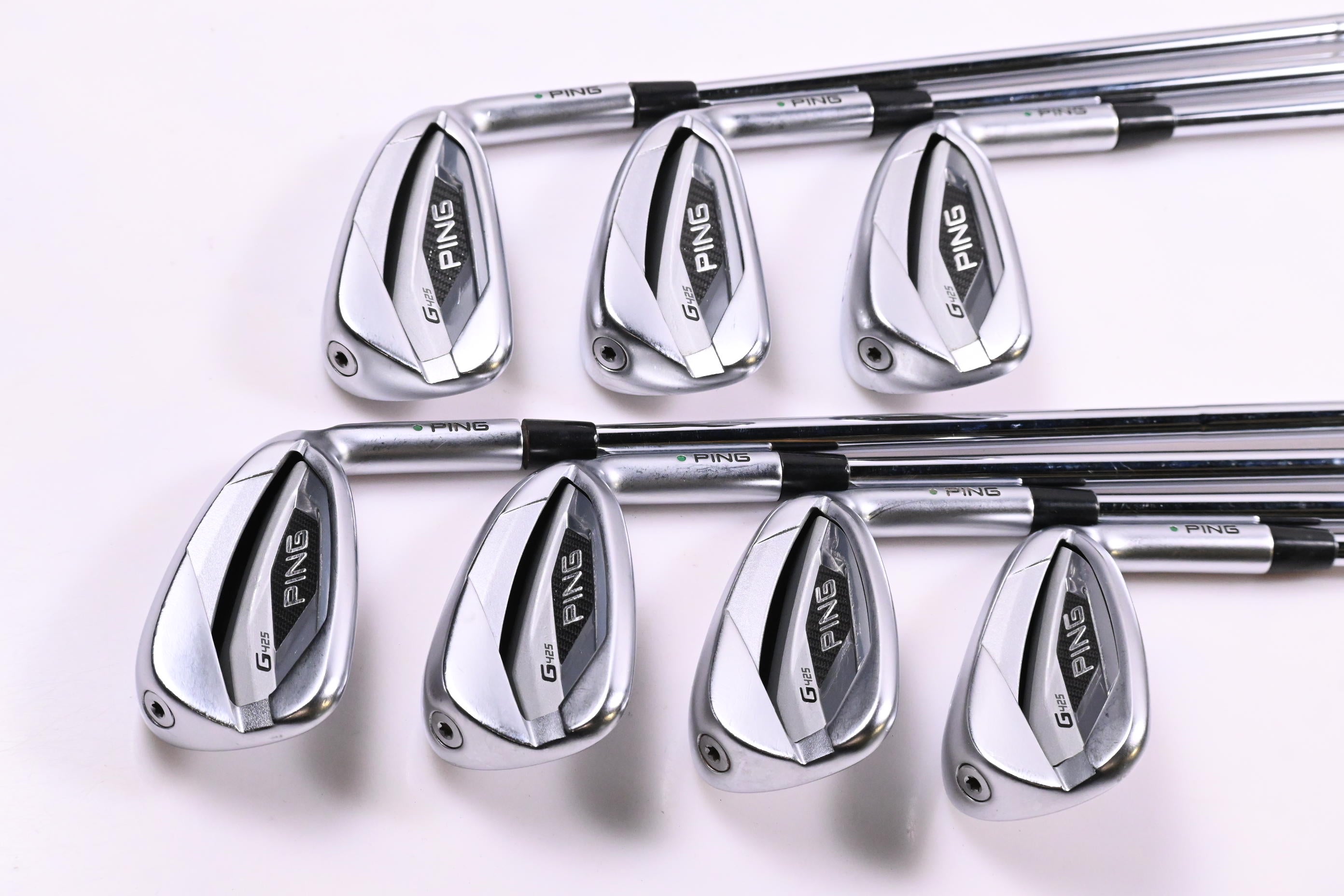 Ping G425 Irons / 5-PW+GW / Green Dot / Stiff Flex Dynamic Gold 120 S300 Shafts