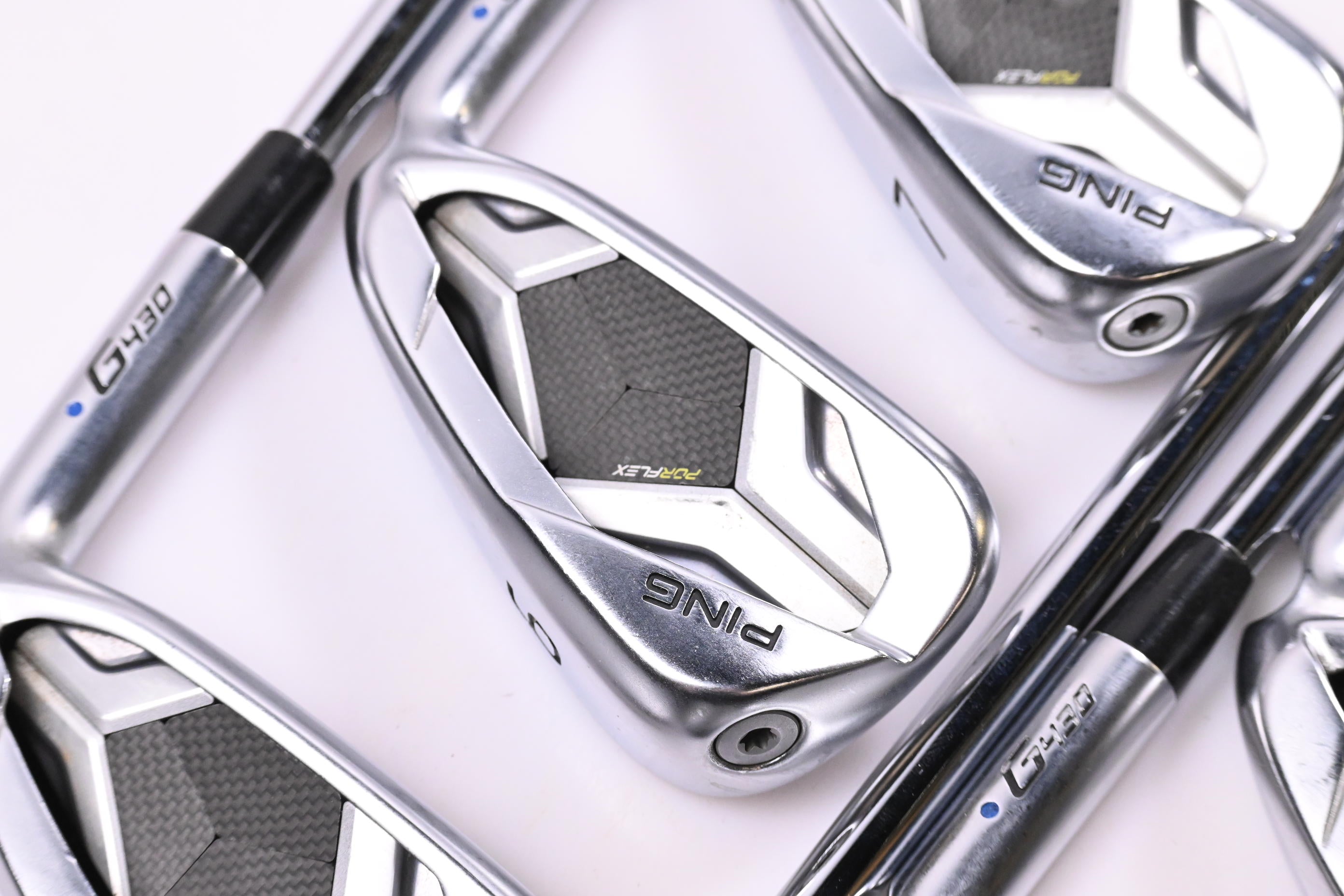 Ping G430 Irons / 5-PW+50° / Blue Dot / Regular Flex Ping AWT 2.0 Shafts