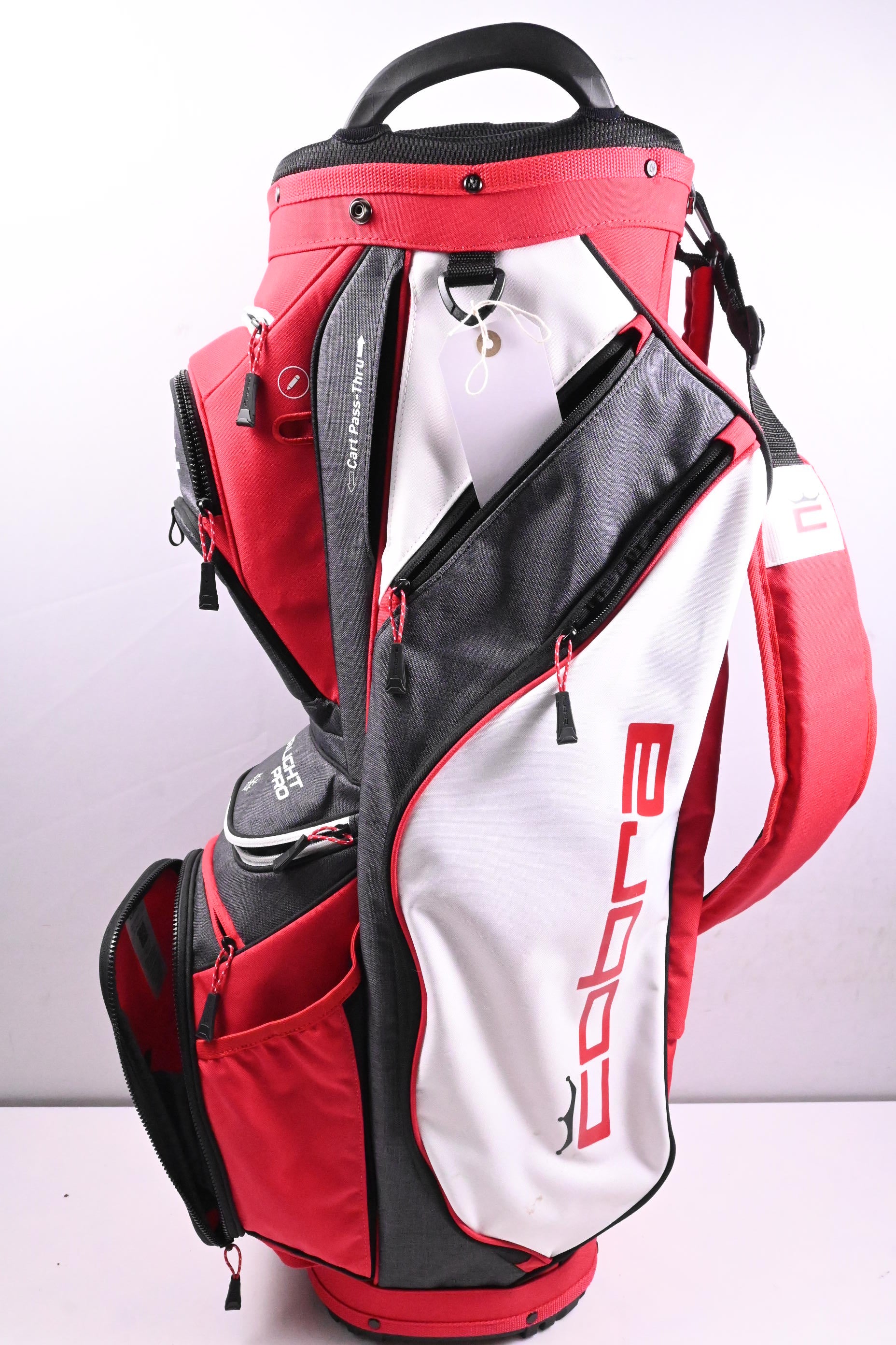 Cobra UltraLight Pro Cart Bag / 14-Way Divider / Red, White, Grey