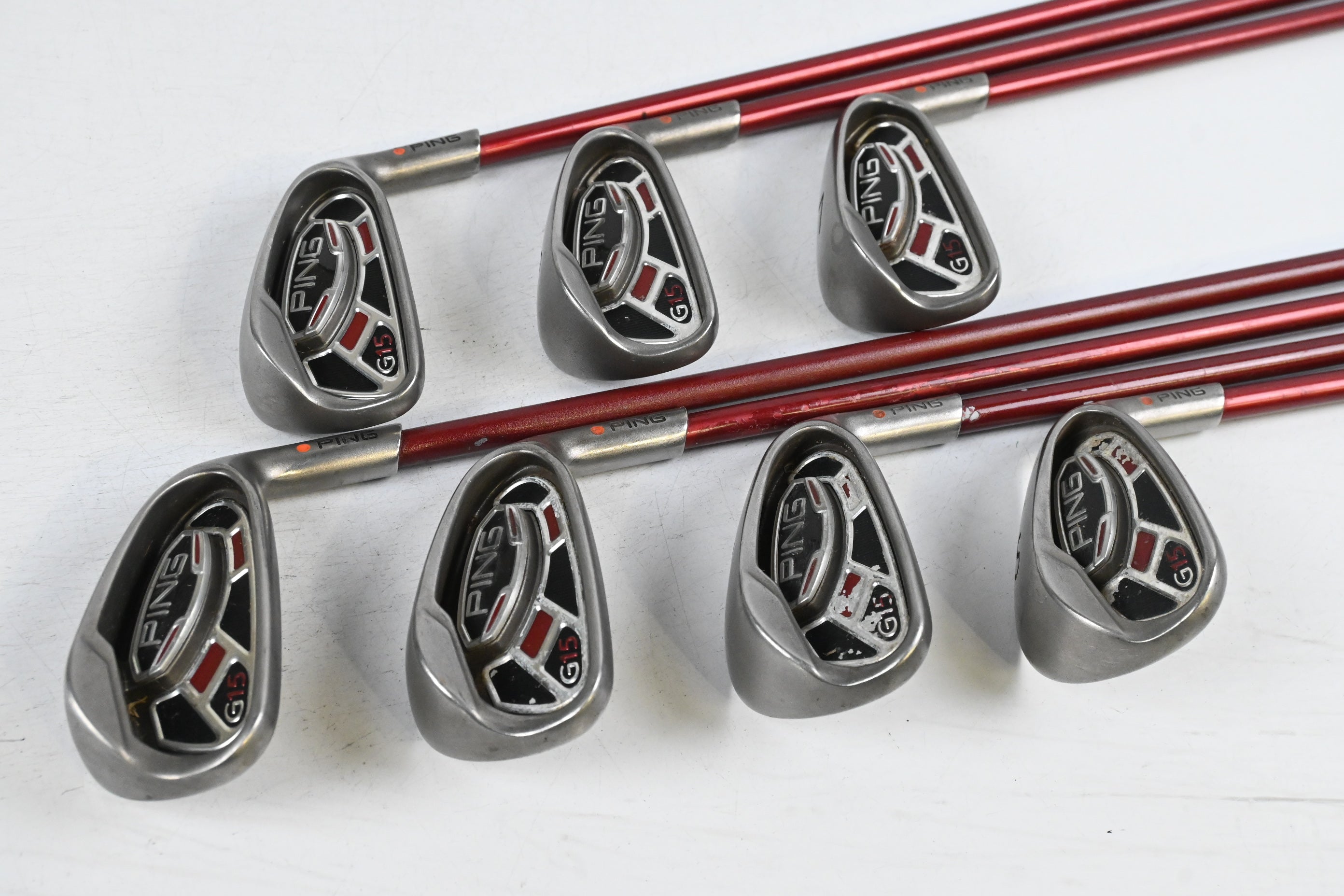 Ping G15 Irons / 5-PW+SW / Orange Dot / Regular Flex Ping TFC 149 Shafts