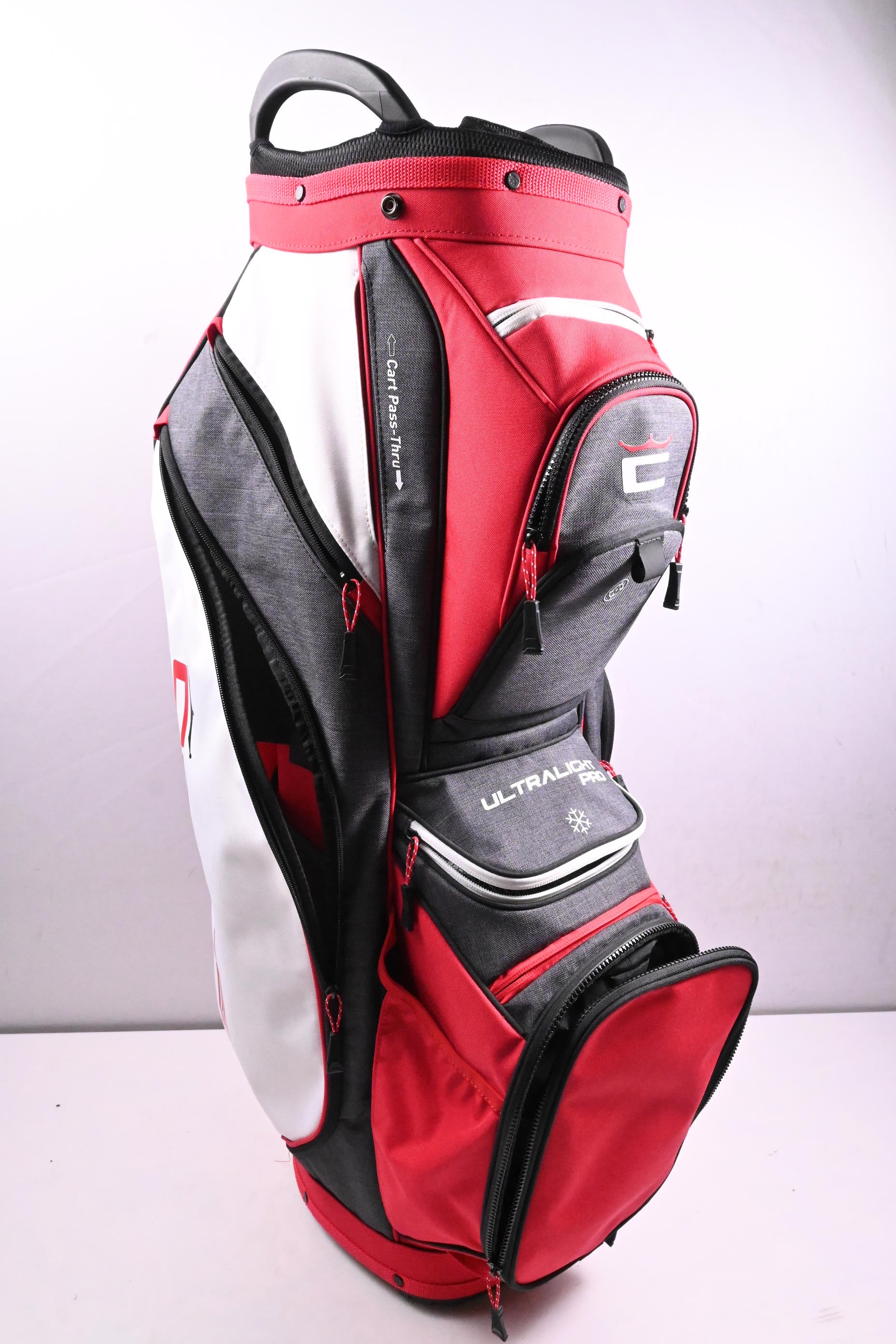 Cobra UltraLight Pro Cart Bag / 14-Way Divider / Red, White, Grey