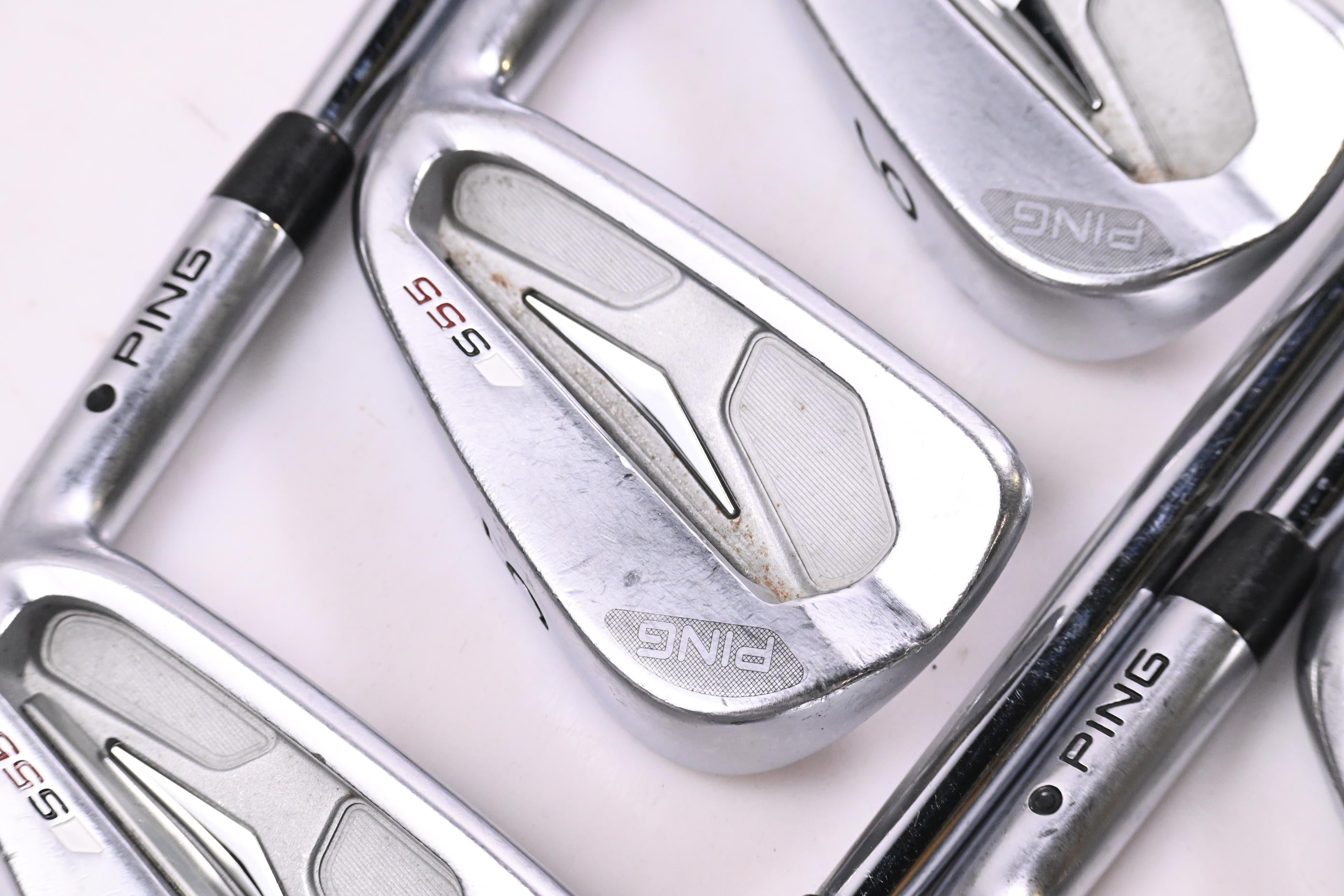 Ping S55 Irons / 4-PW / Black Dot / Stiff Flex Ping AWT 2.0 Shafts