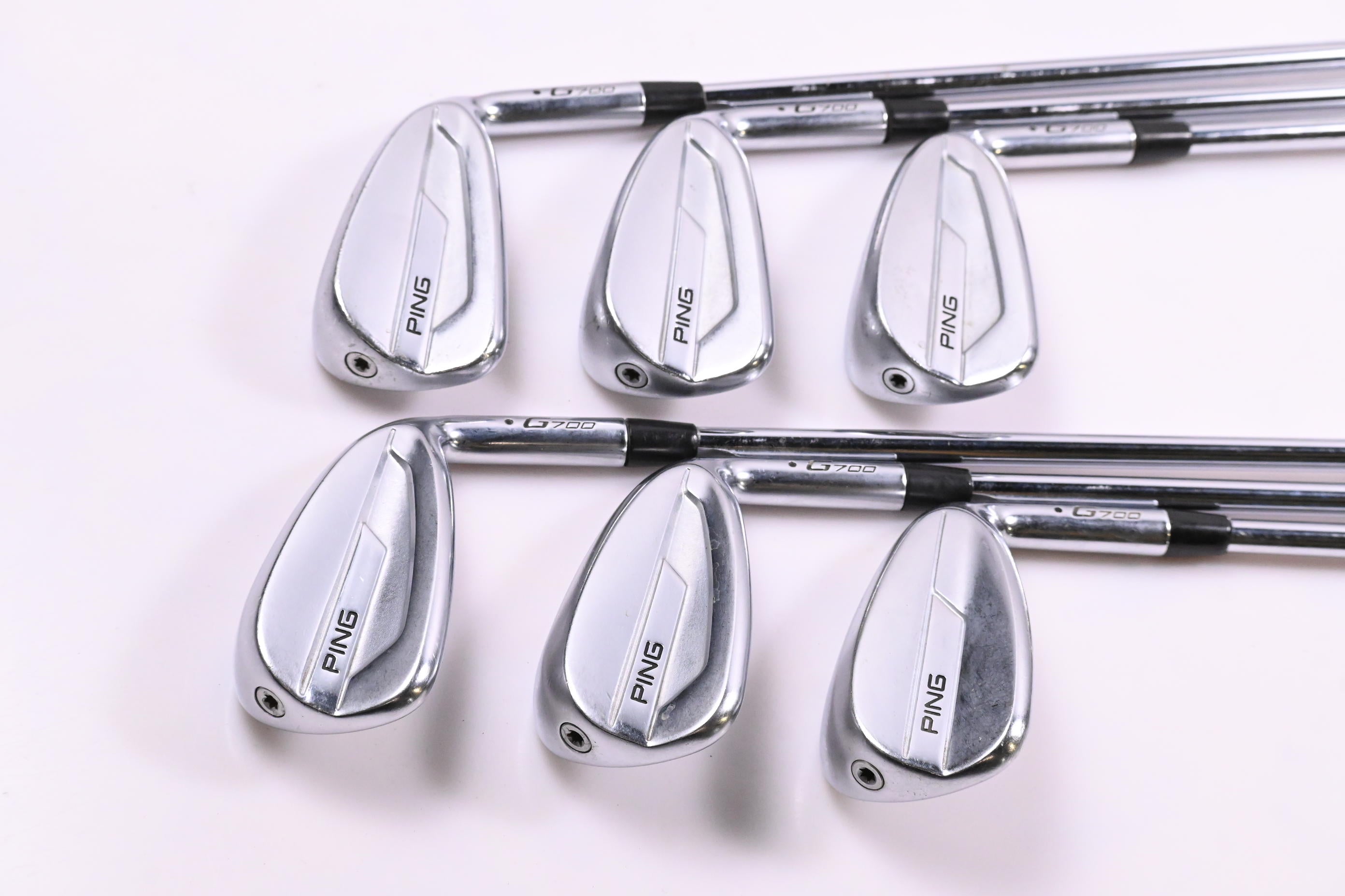 Ping G700 Irons / 5-PW / Black Dot / Stiff Flex Ping AWT 2.0 Shafts