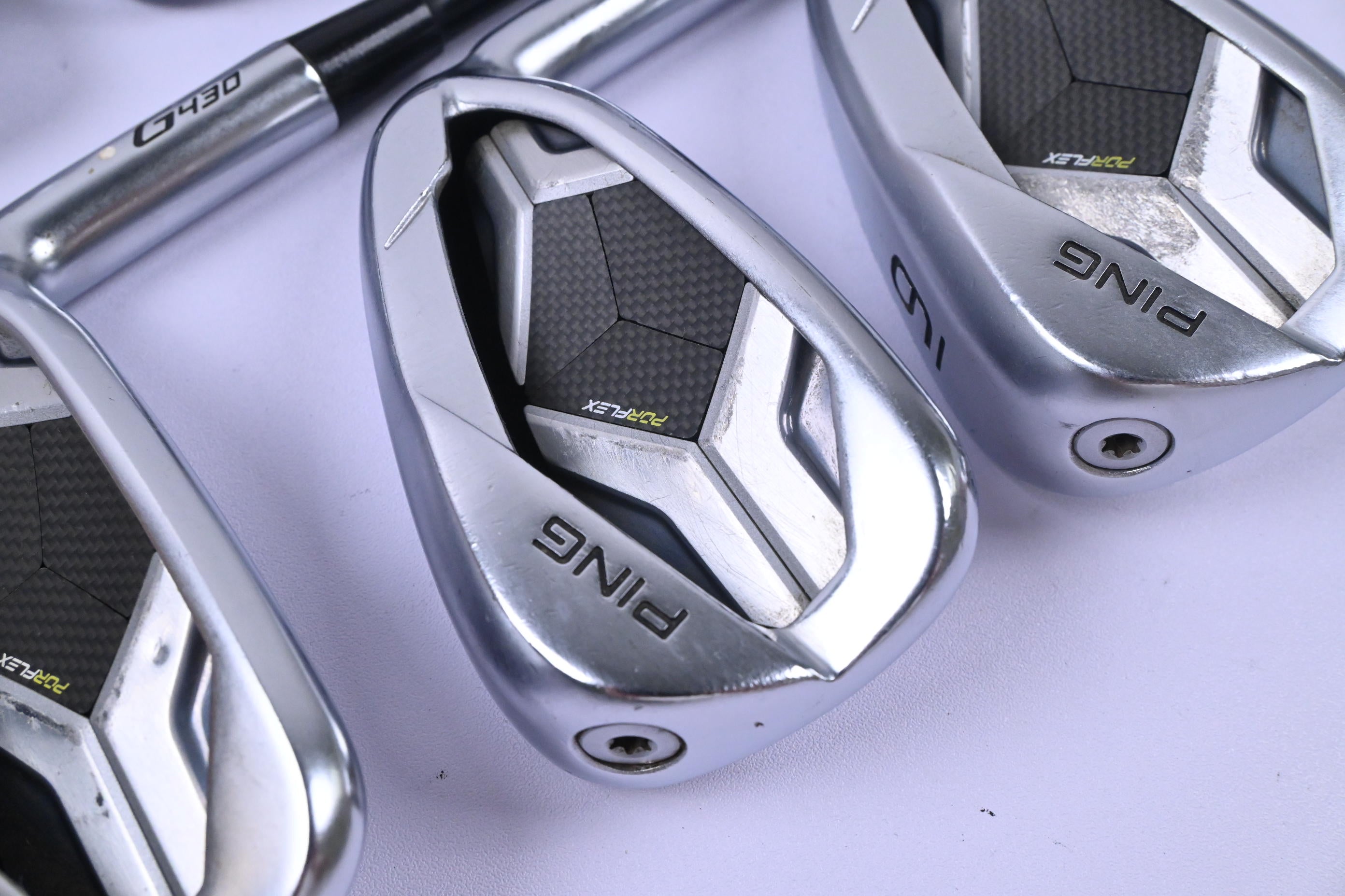 Ping G430 Irons / 4-9i / White Dot / Regular Flex Ping Alta CB Black AWT Shafts