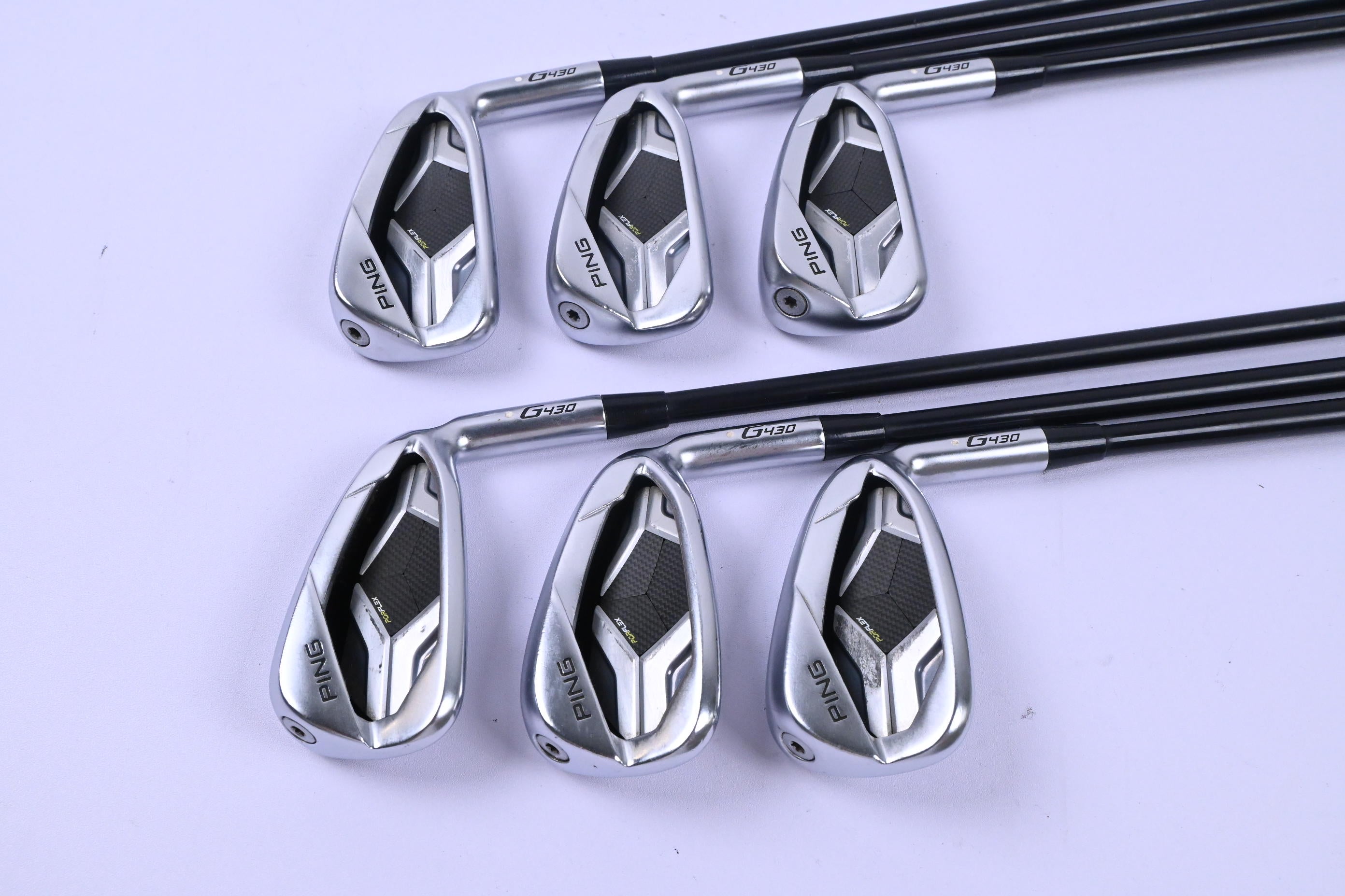 Ping G430 Irons / 4-9i / White Dot / Regular Flex Ping Alta CB Black AWT Shafts