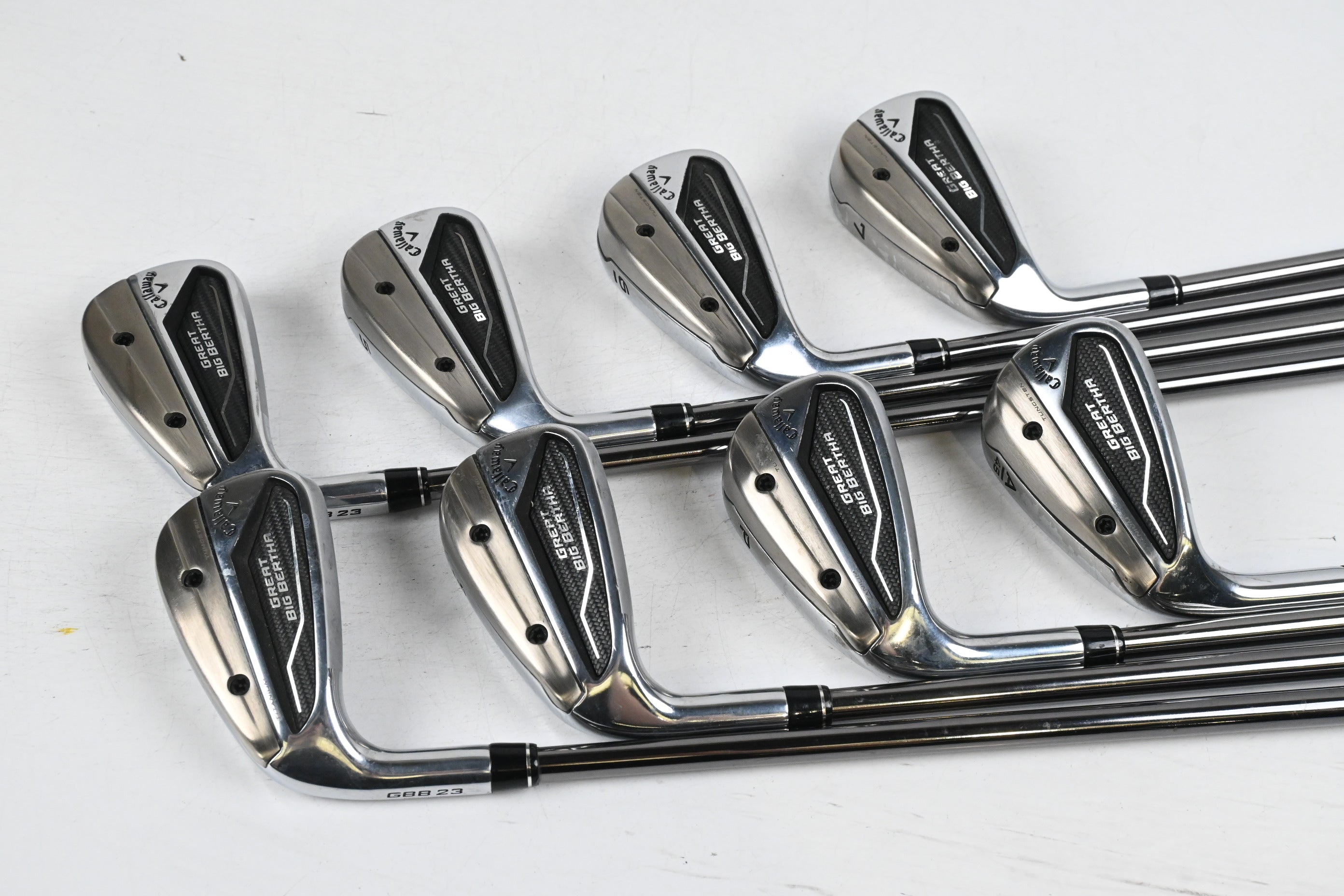 Left Hand Callaway Great Big Bertha 2023 Irons / 4-PW+GW / Regular Flex Helium