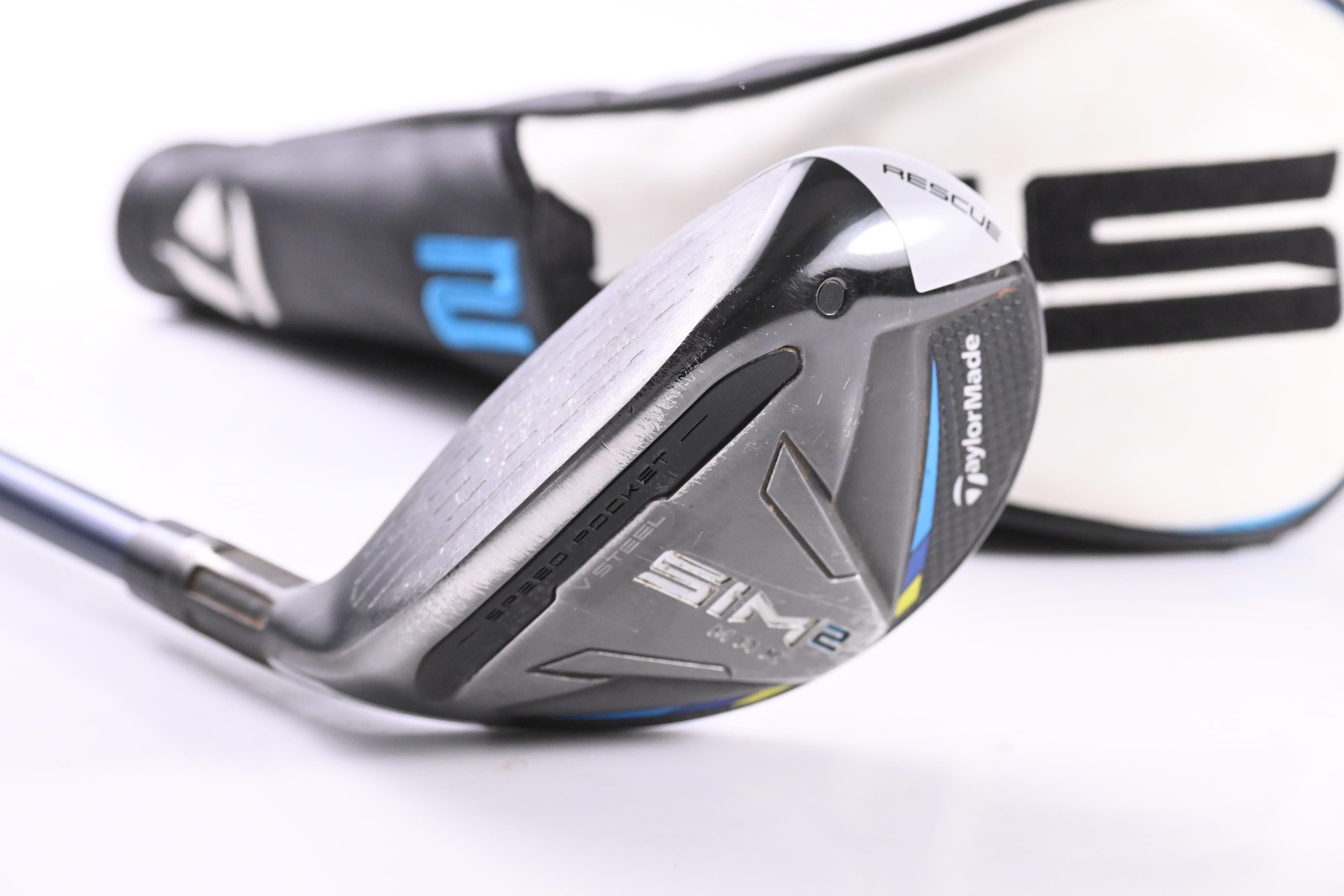 Left Hand Taylormade SIM2 Max #4 Hybrid / 22 Degree / Regular Flex Ventus Blue 6