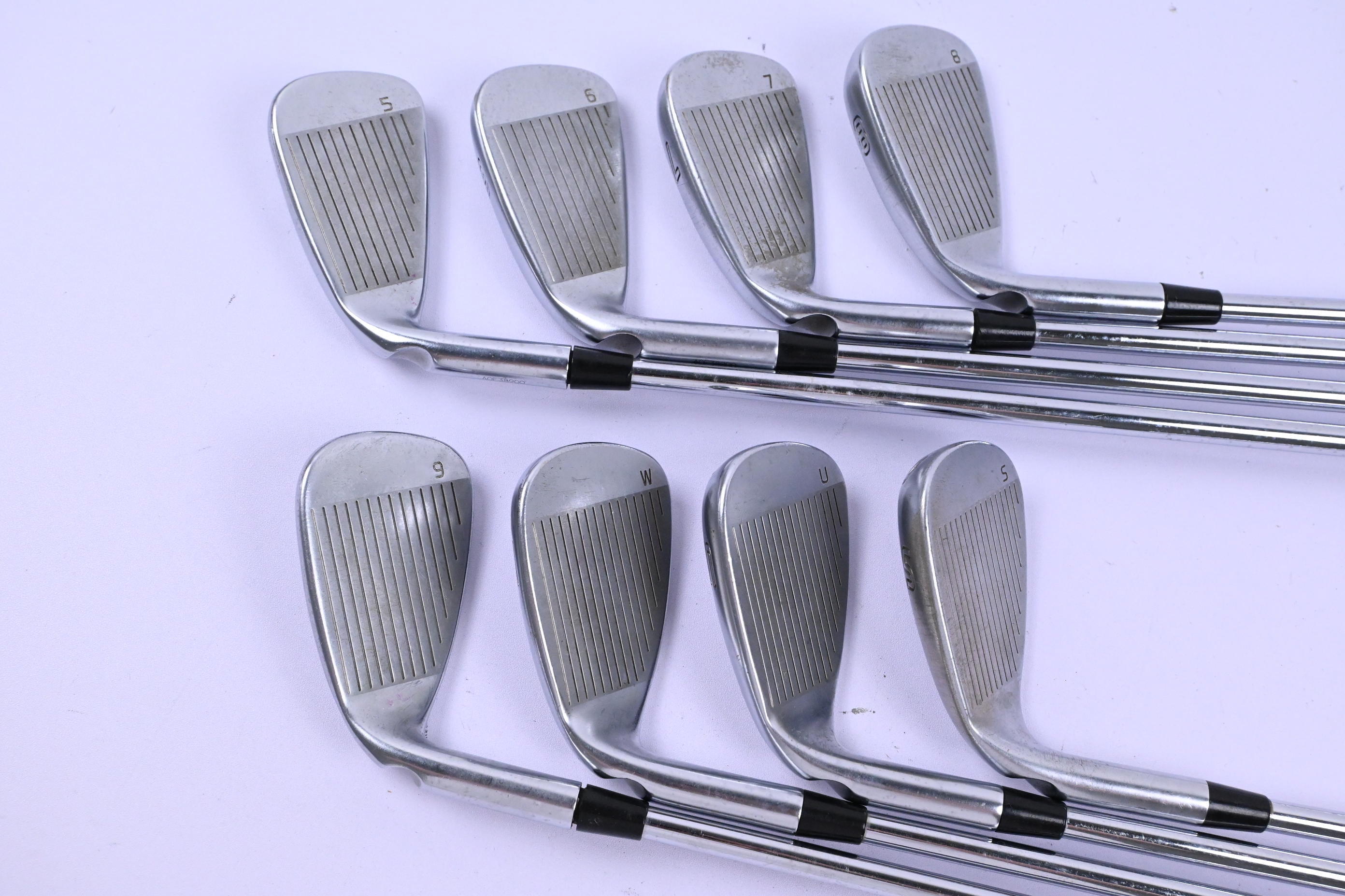 Ping G410 Irons / 5-PW+GW+SW / Green Dot / Stiff Flex Ping AWT 2.0 Shafts