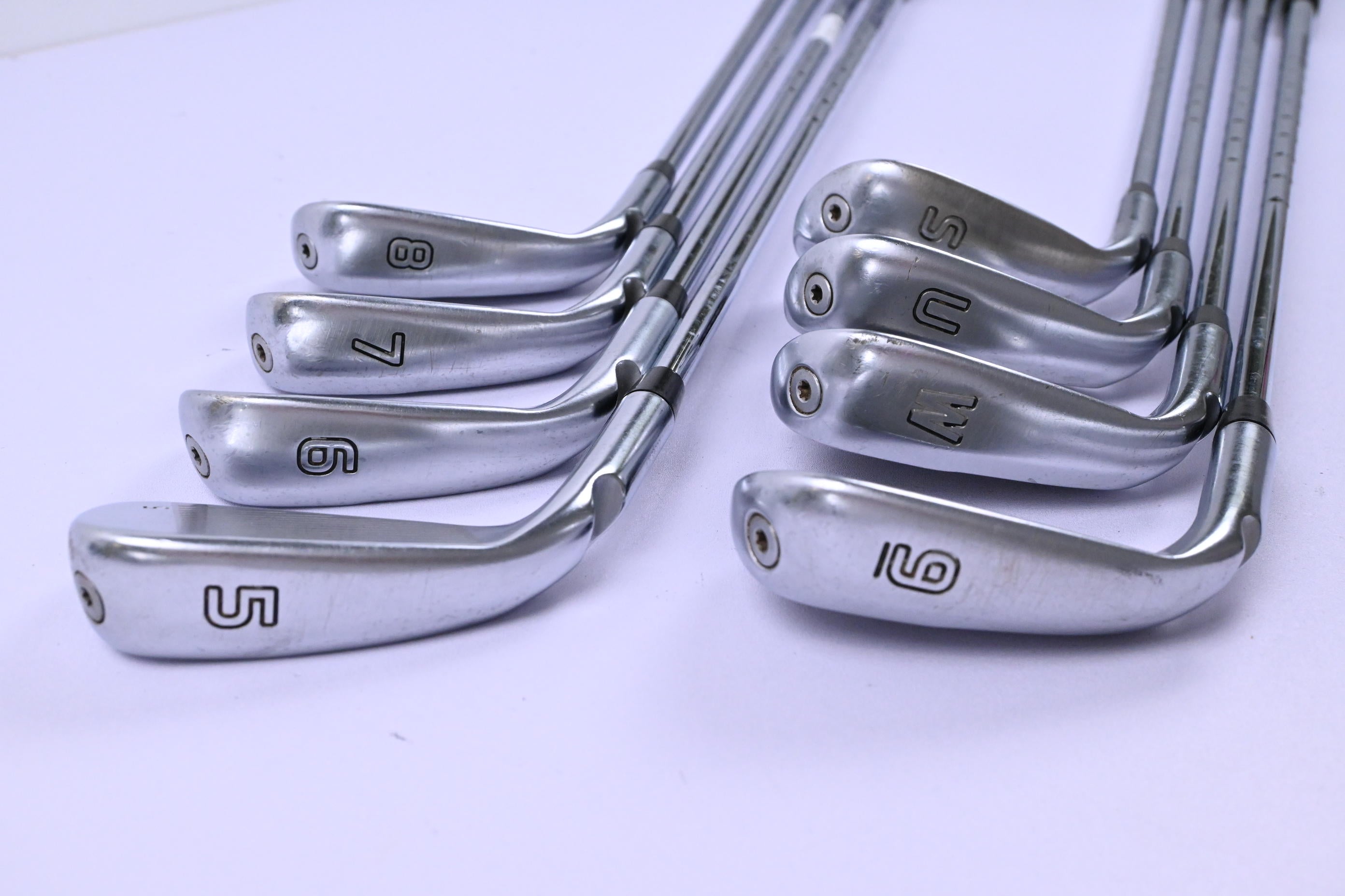 Ping G410 Irons / 5-PW+GW+SW / Green Dot / Stiff Flex Ping AWT 2.0 Shafts