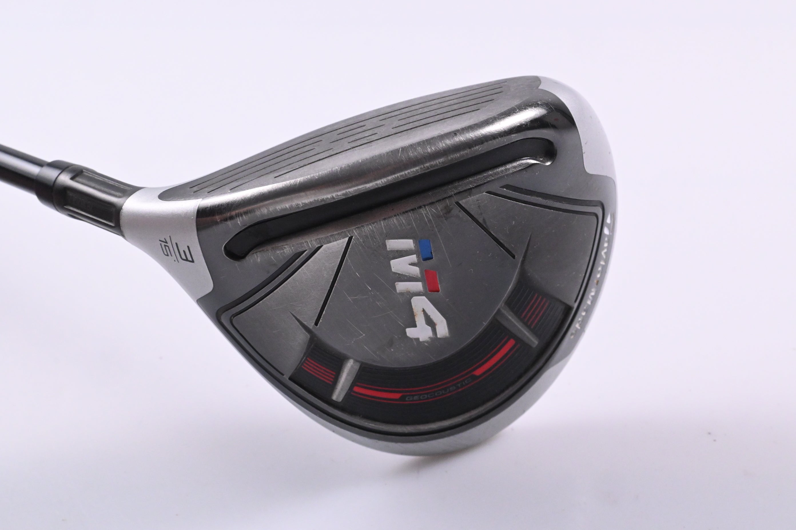 Left Hand Taylormade M4 #3 Wood / 15 Degree / Stiff Flex Fujikura Atmos Red 6