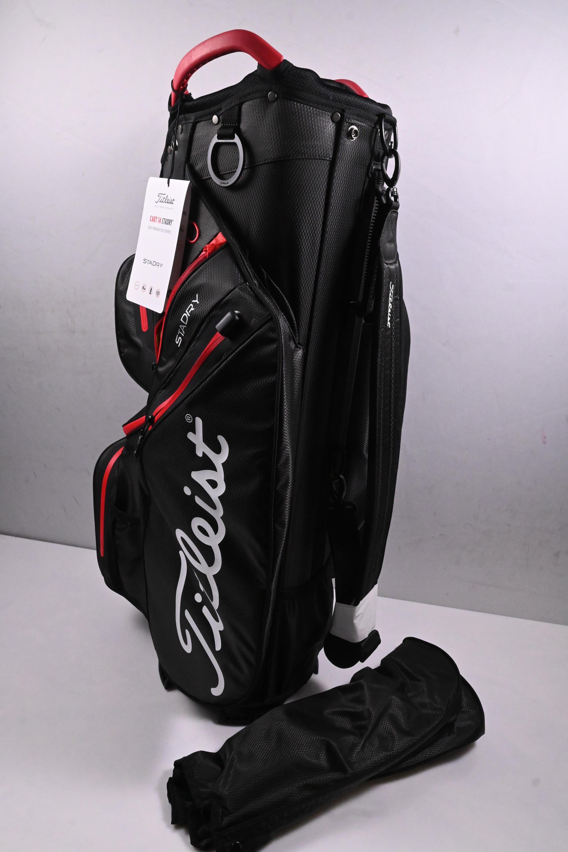 Titleist Cart 14 StaDry Cart Bag / 14-Way Divider / Black, Red