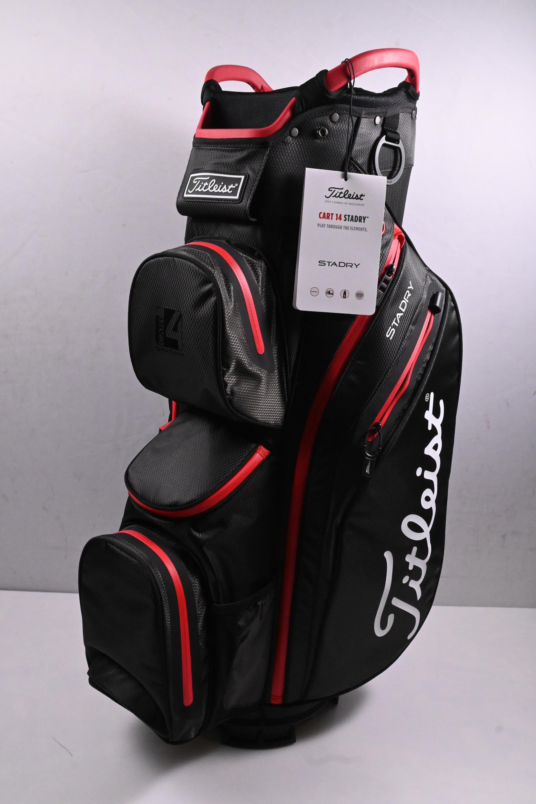 Titleist Cart 14 StaDry Cart Bag / 14-Way Divider / Black, Red